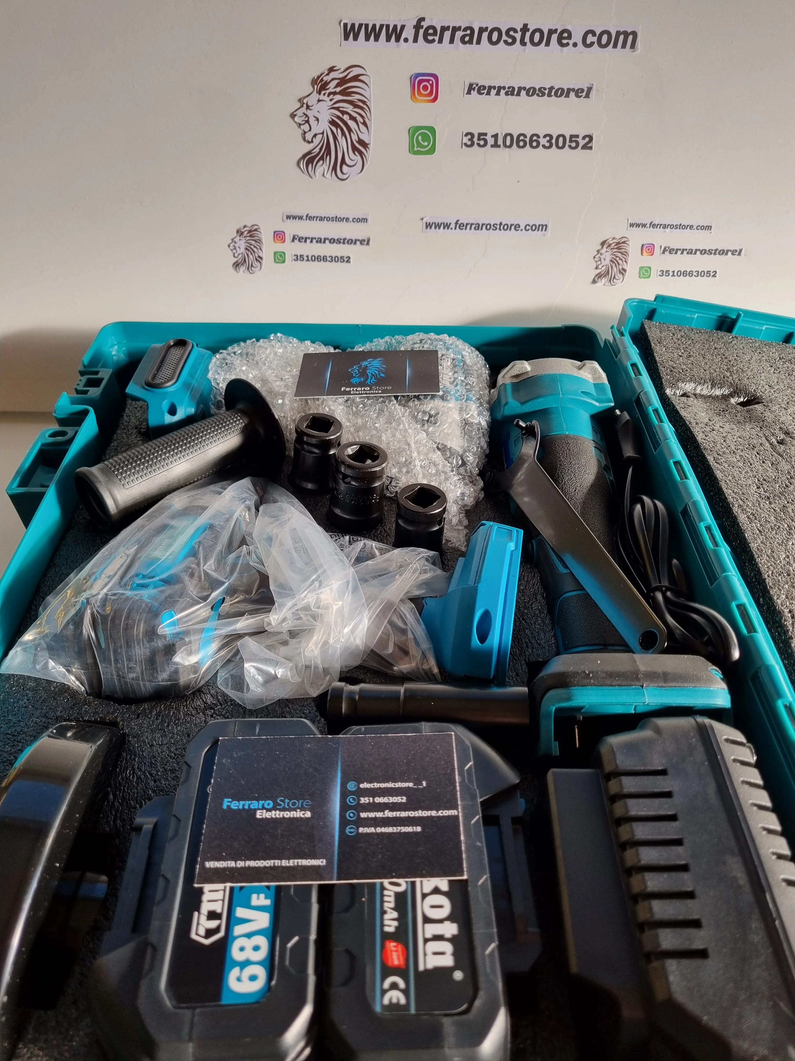 Kit Valigia Lavoro 3 in 1 Professionale, Trapano Avvitatore, Flex smerigliatrice, Avvitatore ad Impulsi - Image 11