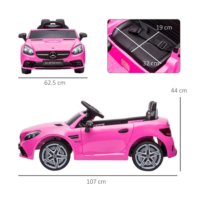 AIYAPLAY Macchina Elettrica per Bambini 3-6 Anni con Luci LED, Effetti Sonori e Telecomando, 107x62.5x44 cm, Rosa - Image 2