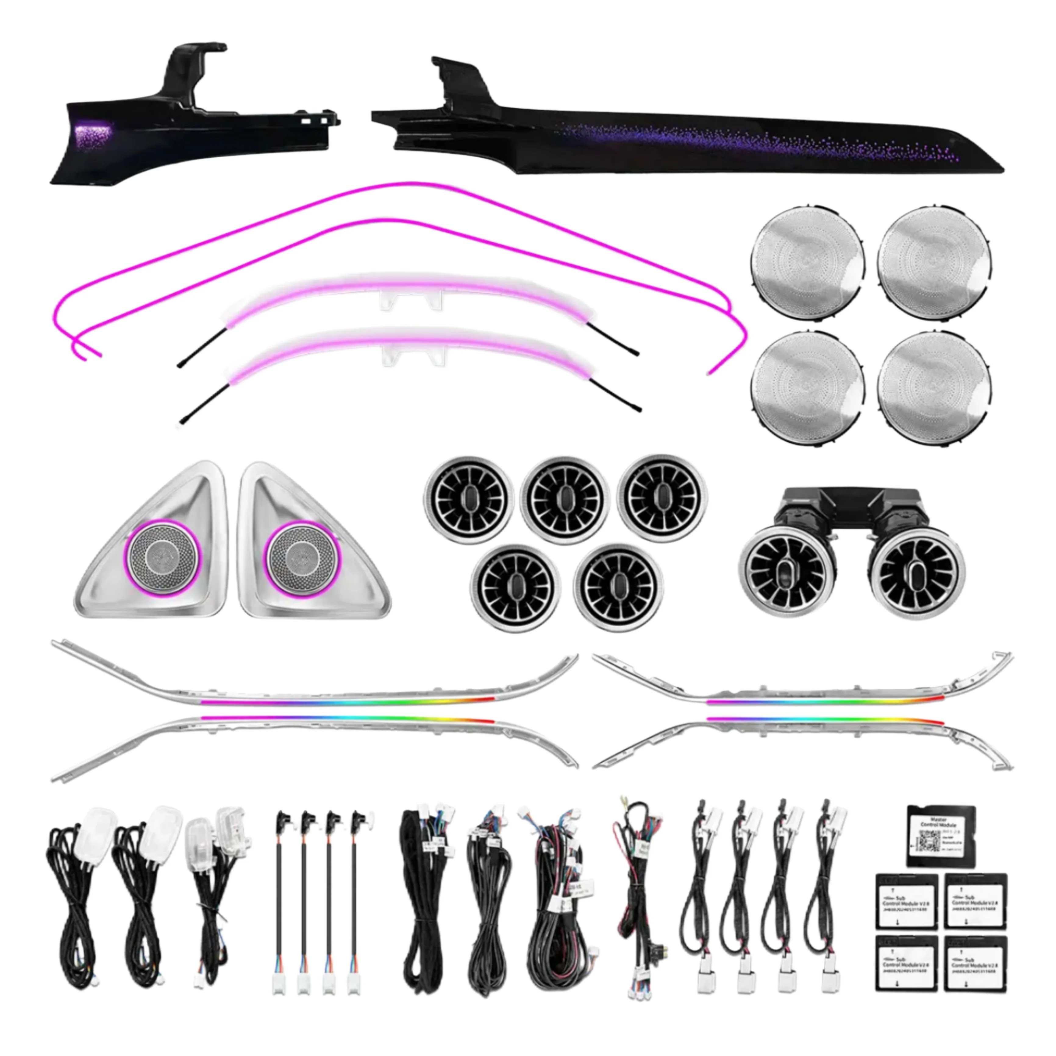 Ambient Light per Mercedes GLC X253, Classe C W205, 64 Colori RGB - Image 6