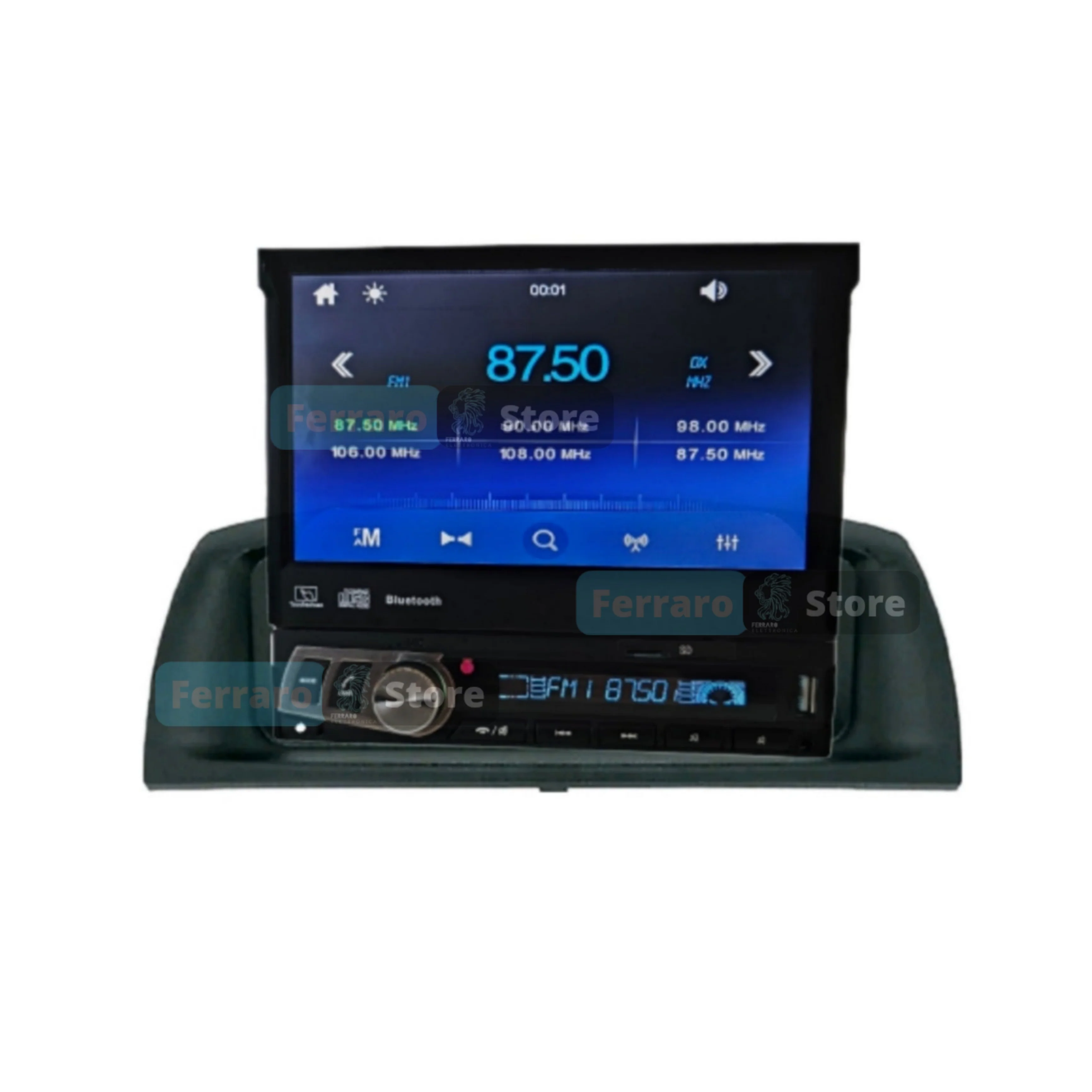 Autoradio per Fiat Punto 188 7" | 1999-2010 | Bluetooth | Radio | Motorizzato | USB | Mirror Link