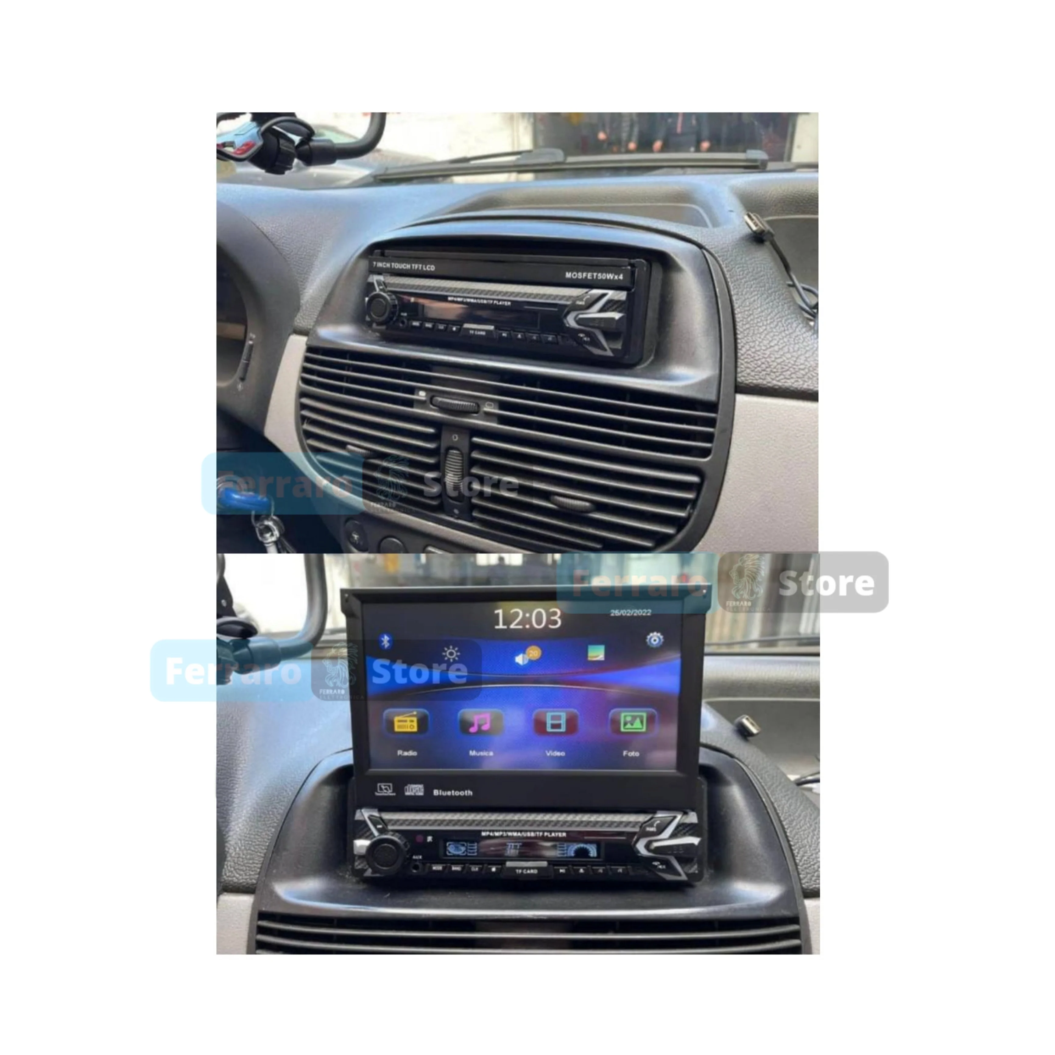 Autoradio per Fiat Punto 188 7" | 1999-2010 | Bluetooth | Radio | Motorizzato | USB | Mirror Link - Image 2