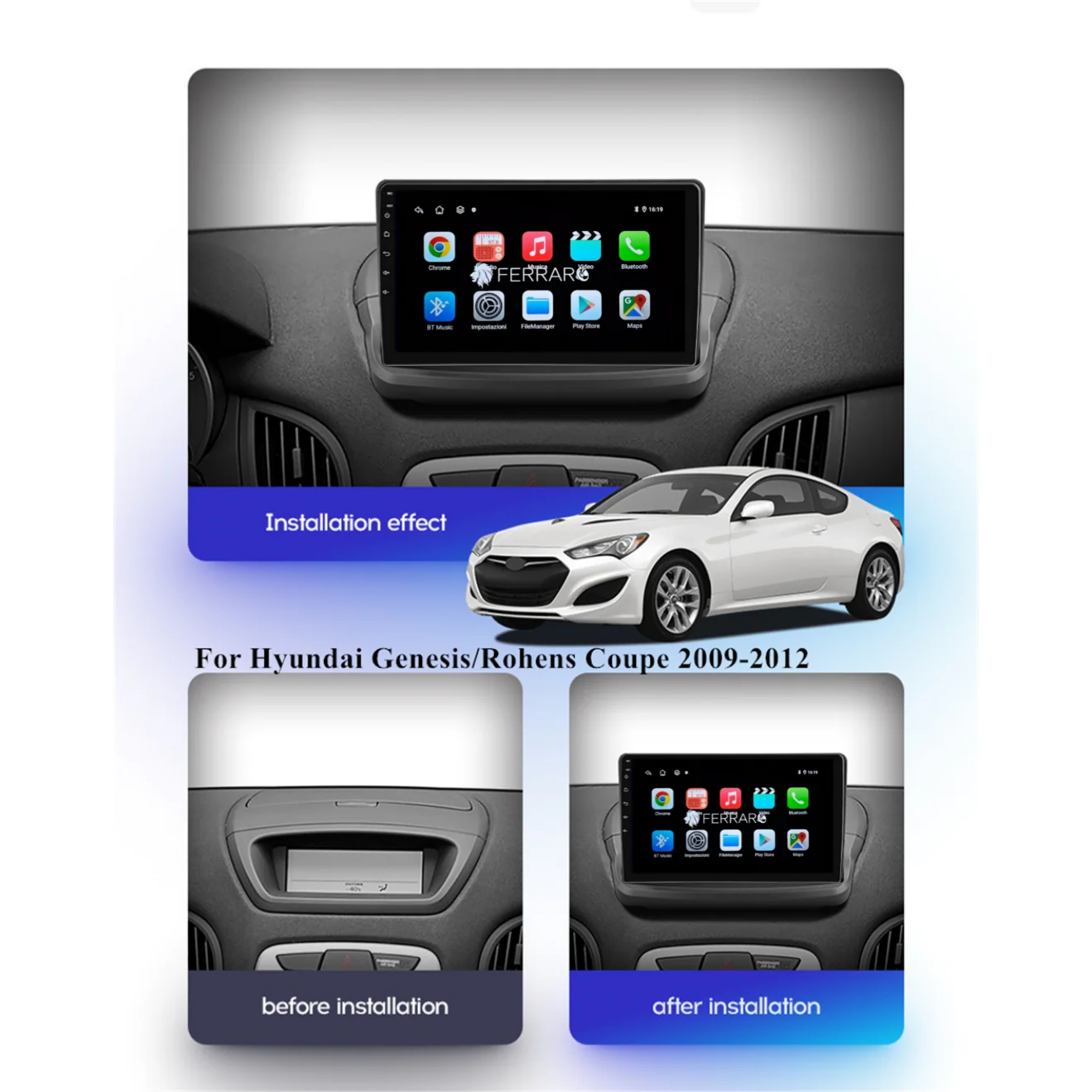 Autoradio per Hyundai Genesis Coupé 9" | 2009-2012 | Android | Bluetooth | CarPlay | Android Auto | 2GB/4GB/6GB/8GB Ram - Image 3