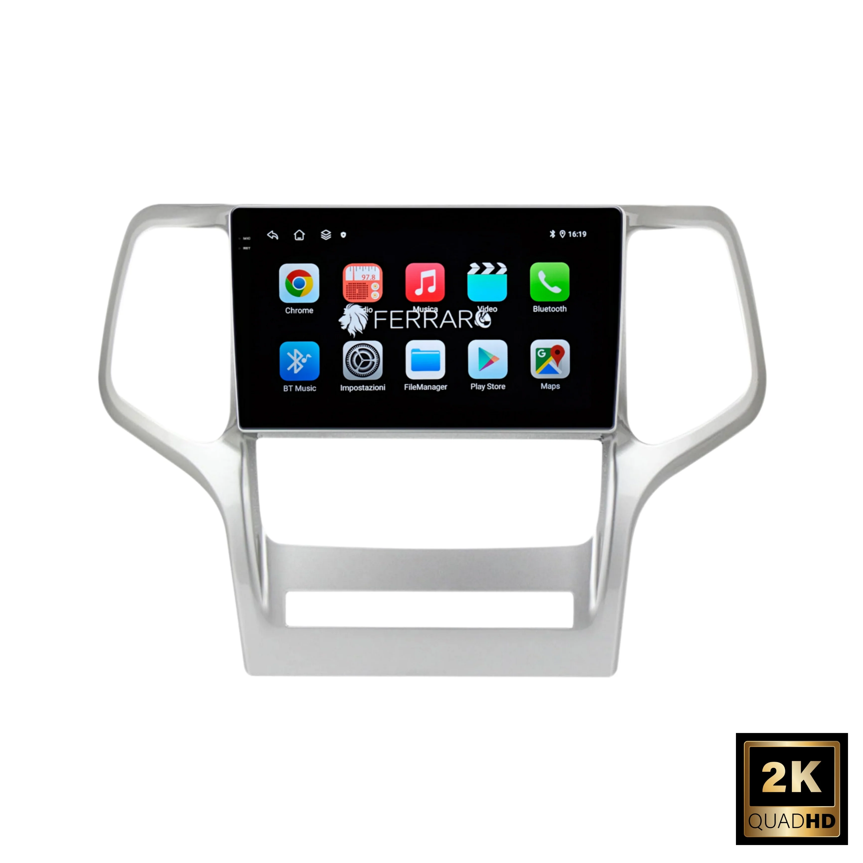 Autoradio per Jeep Grand Cherokee (WK2) Pre-Restyling (2010-2013) 9" 2K, Android, Bluetooth, CarPlay, Android Auto, 12/256GB Ram