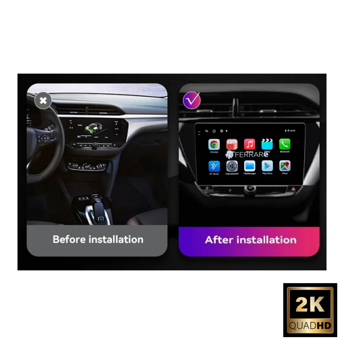 Autoradio per Opel Corsa F 9" 2K | 2019-2025 | Android | Bluetooth | CarPlay | Android Auto | 12/256GB Ram - Image 3