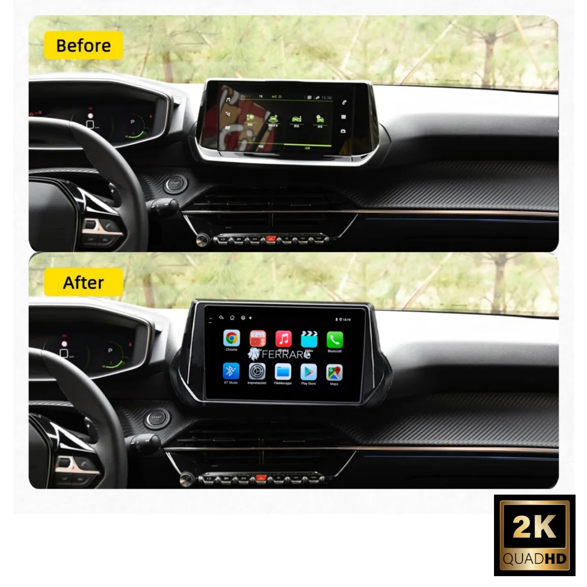 Autoradio per Peugeot 2008, 208 9" 2K | 2019-2023 | Android | Bluetooth | CarPlay | Android Auto | 12/256GB Ram - Image 3