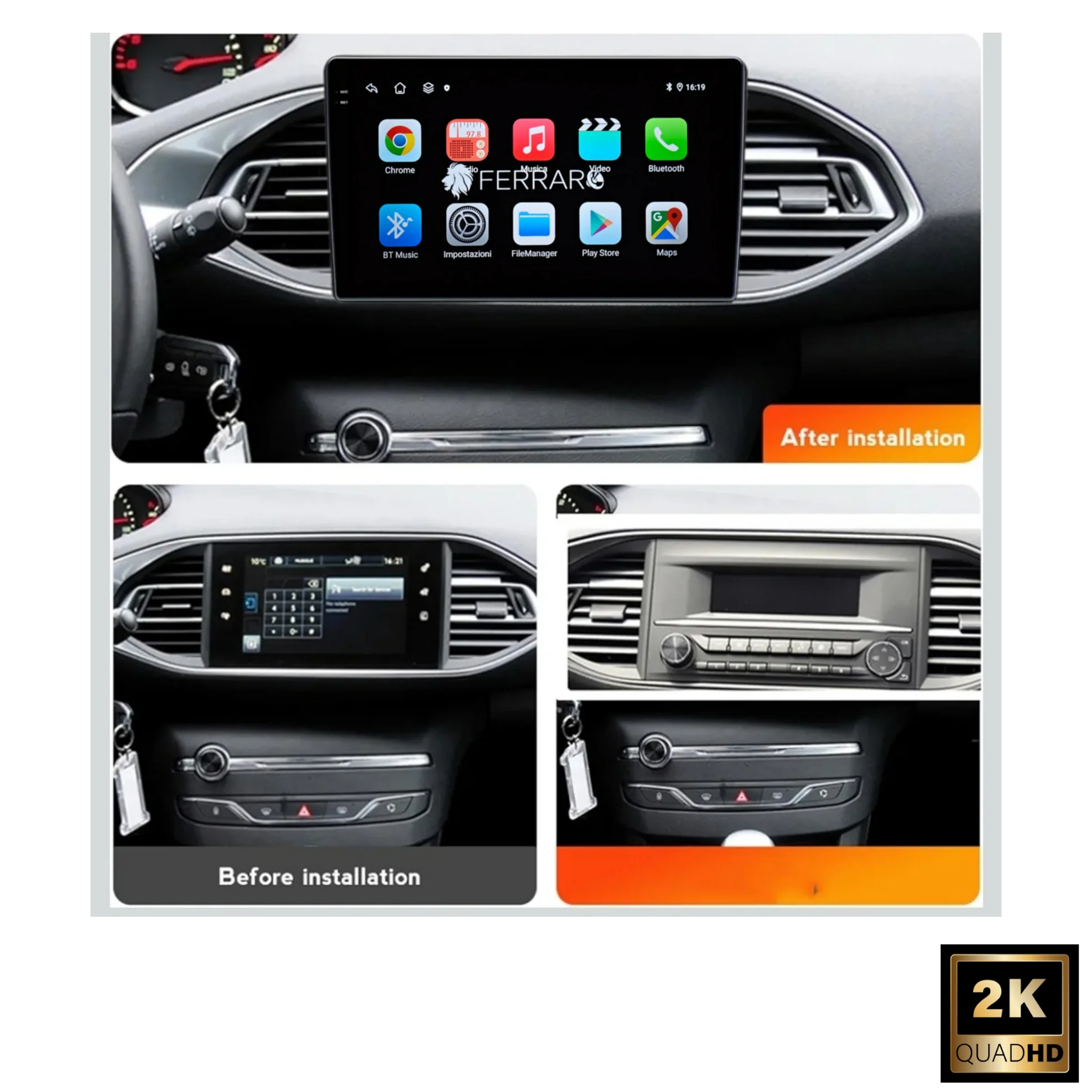 Autoradio per Peugeot 308 | 308s 9" 2K | 2013-2021 | Android | Bluetooth | CarPlay | Android Auto | 12/256GB Ram - Image 3