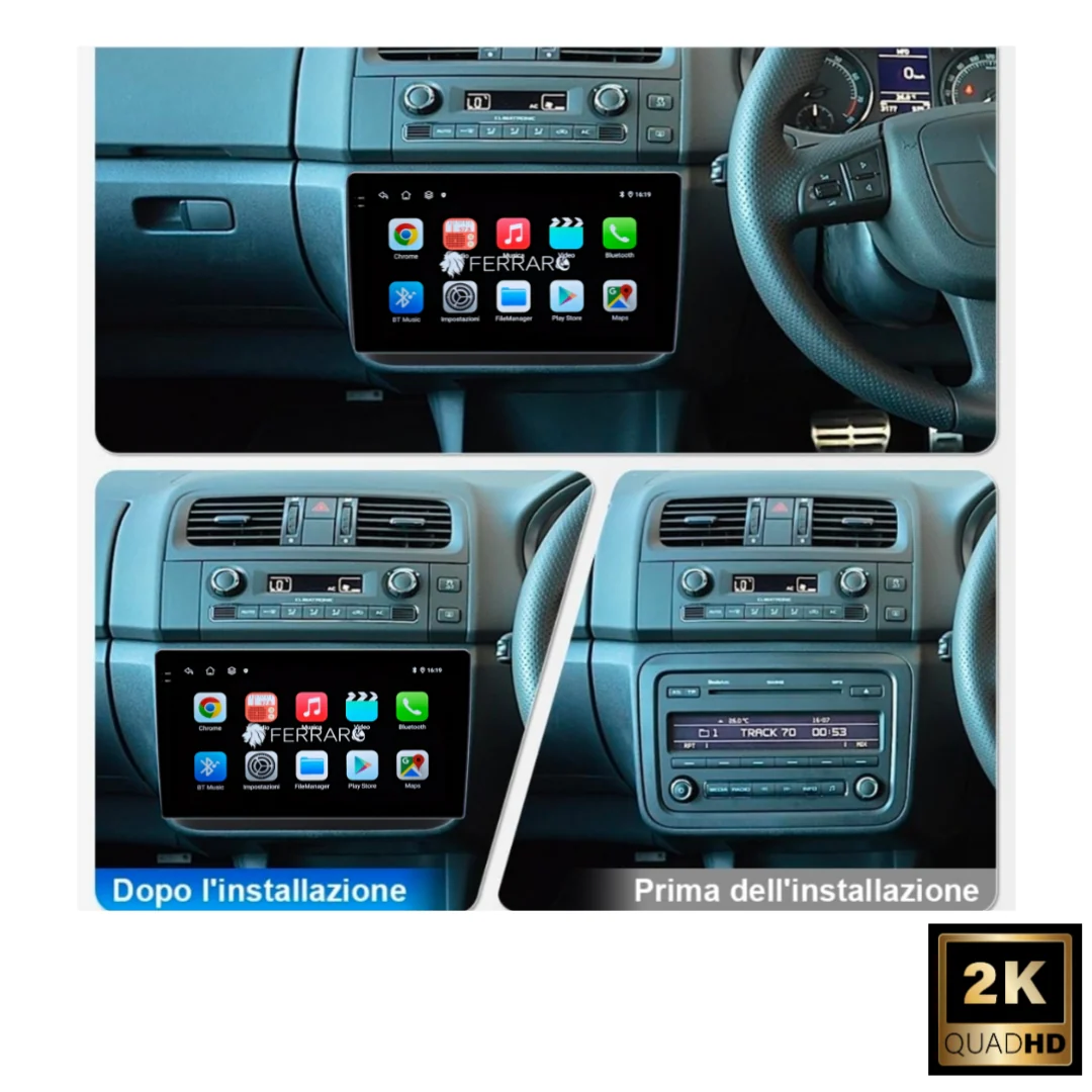 Autoradio per Skoda Fabia MK2 9" 2K | 2007-2014 | Android | Bluetooth | CarPlay | Android Auto | 12/256GB Ram - Image 3
