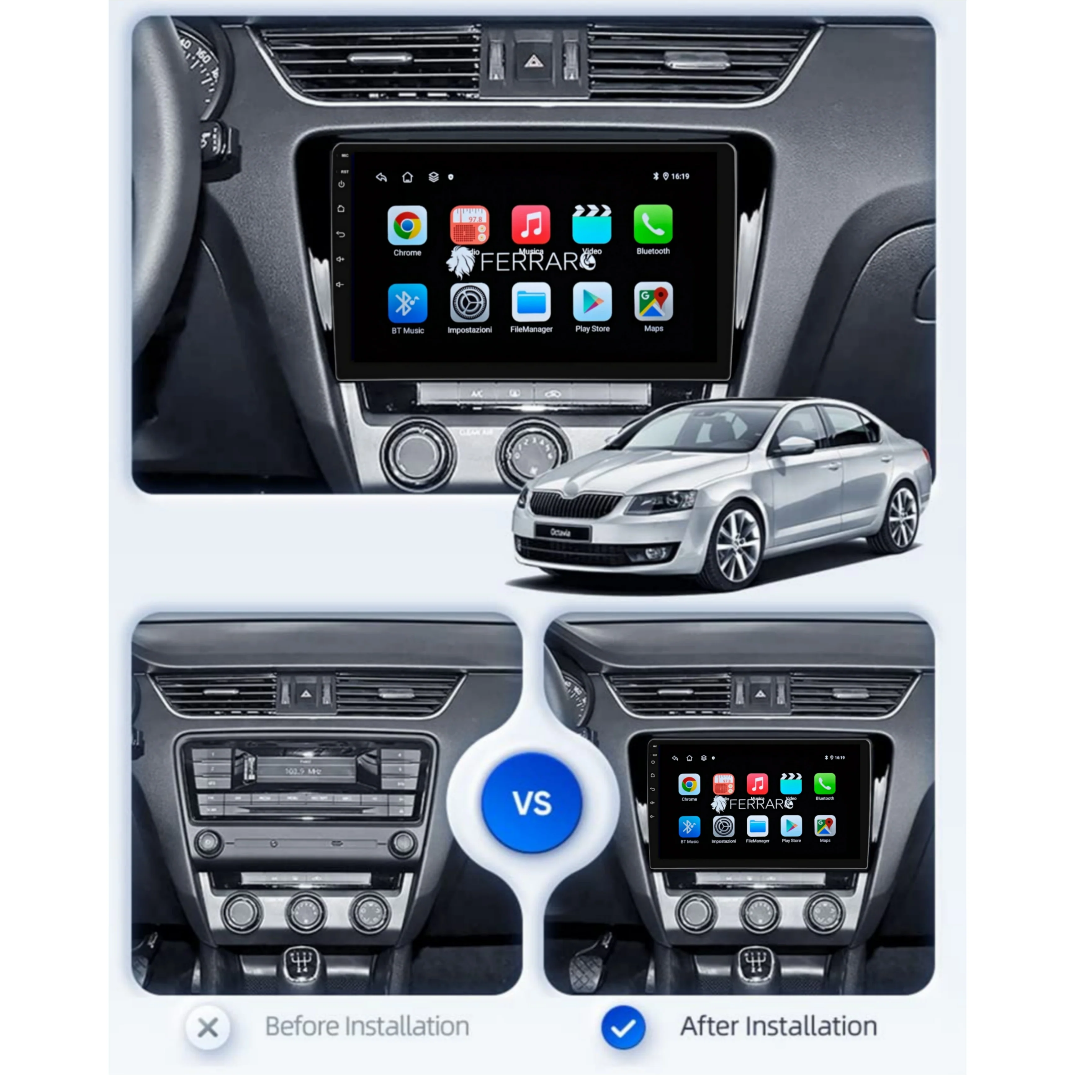 Autoradio per Skoda Octavia 3 10.1" | 2012-2019 | Android | Bluetooth | CarPlay | Android Auto | 2GB/4GB/8GB Ram - Image 4