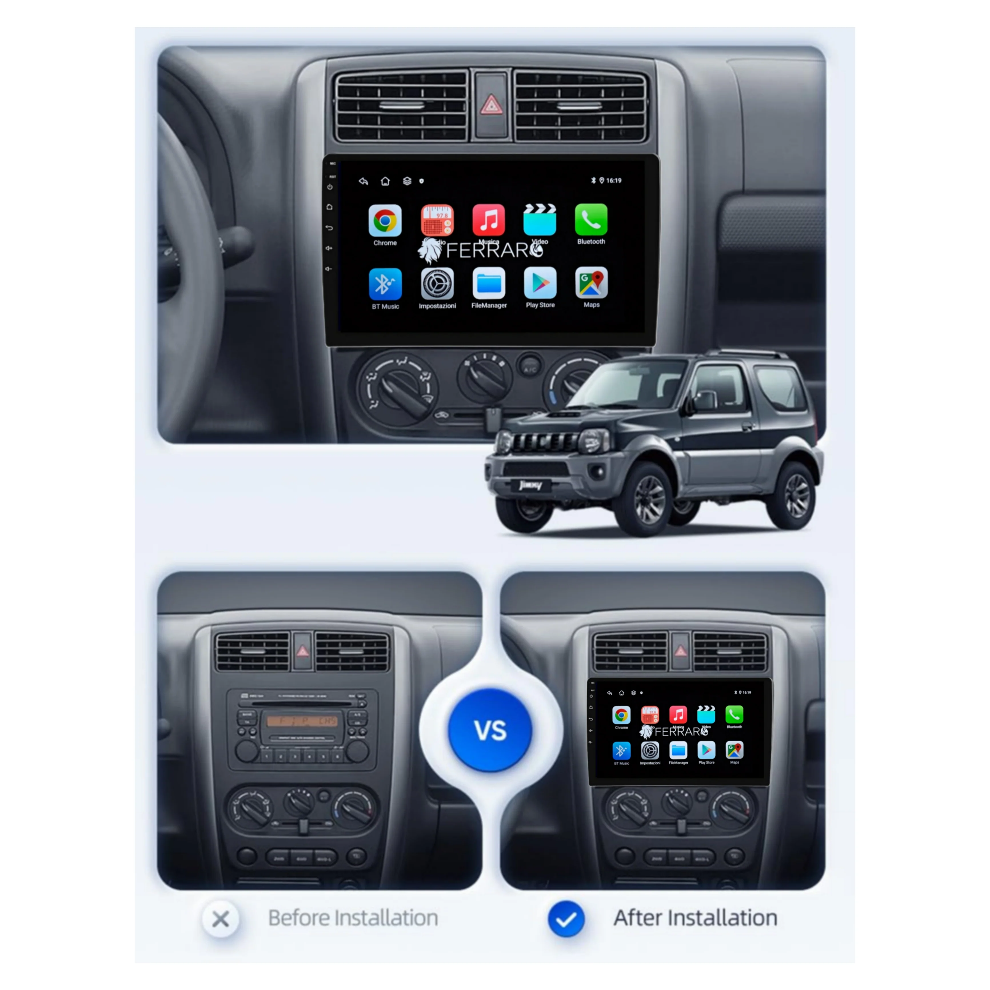 Autoradio per Suzuki Jimny 3 9" | 2005-2018 | Android | Bluetooth | CarPlay | Android Auto | 2GB/4GB/6GB/8GB Ram - Image 4