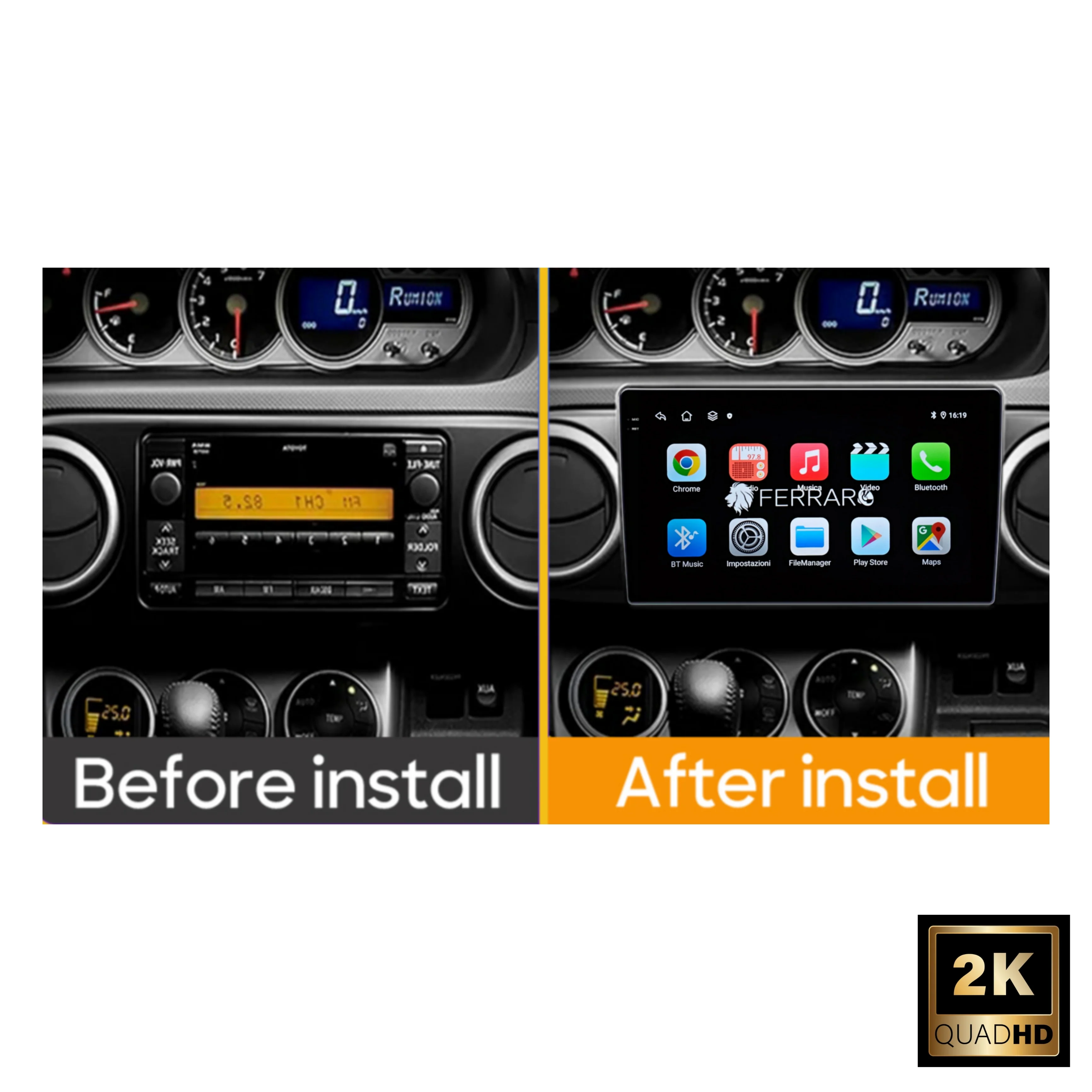 Autoradio per Toyota Corolla Rumion | Rukus | Scion E150 9" 2K | 2006-2013 | Android | Bluetooth | CarPlay | Android Auto | 12/256GB Ram - Image 4