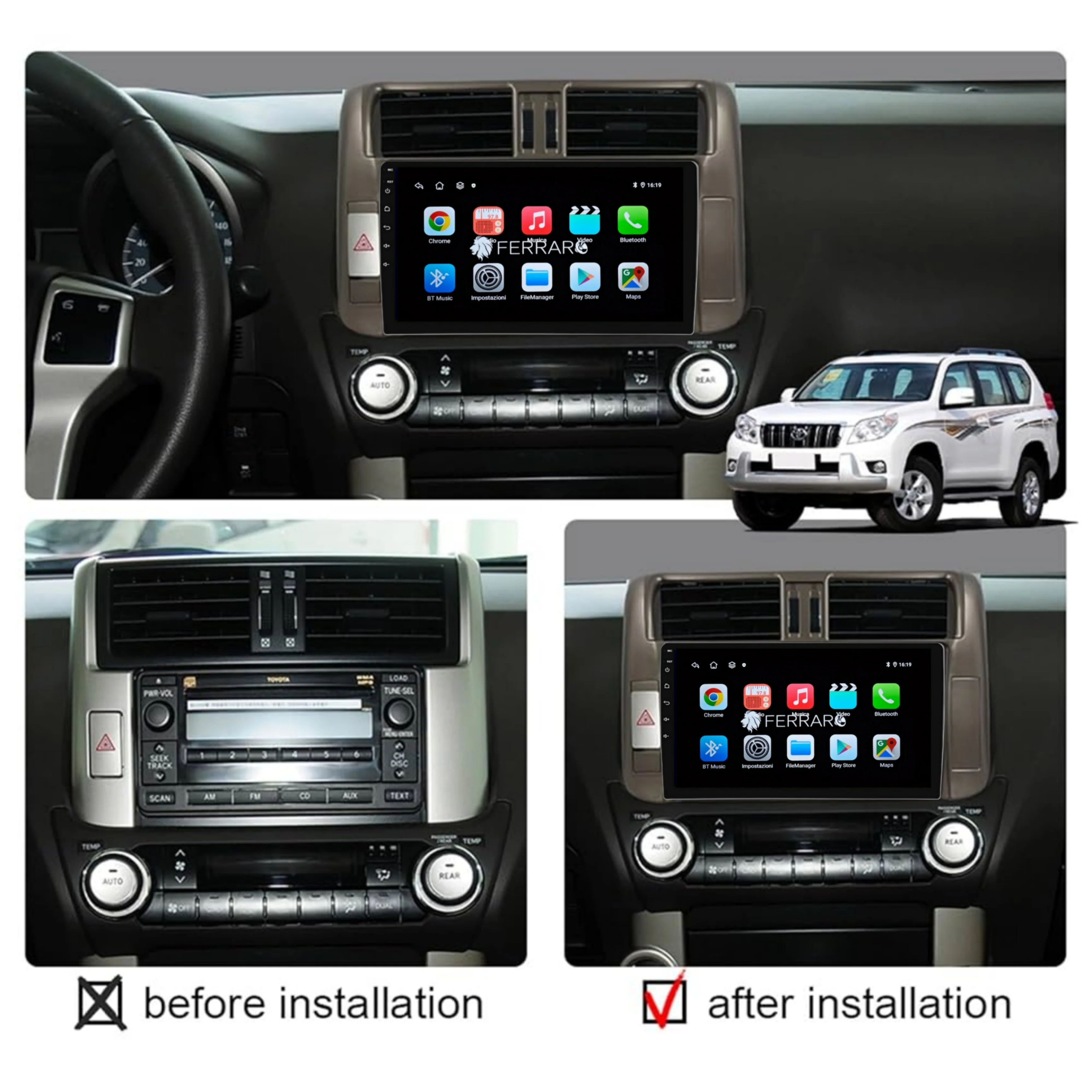Autoradio per Toyota Prado 9" | 2009-2023 | Android | Bluetooth | CarPlay | Android Auto | 2GB/4GB/6GB/8GB Ram - Image 4