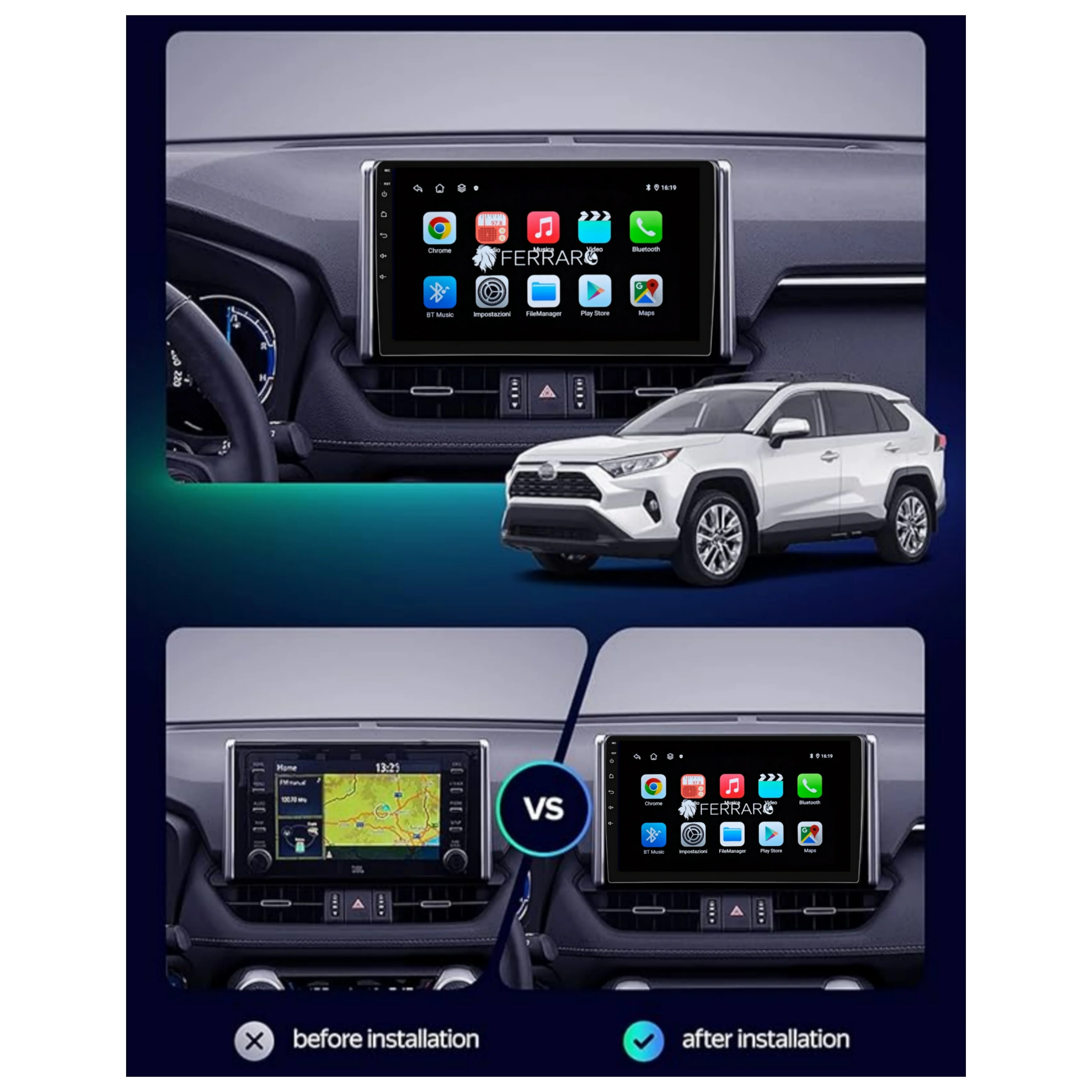 Autoradio per Toyota RAV4 10.1" | 2019-2025 | Android | Bluetooth | CarPlay | Android Auto | 2GB/4GB/8GB Ram - Image 3