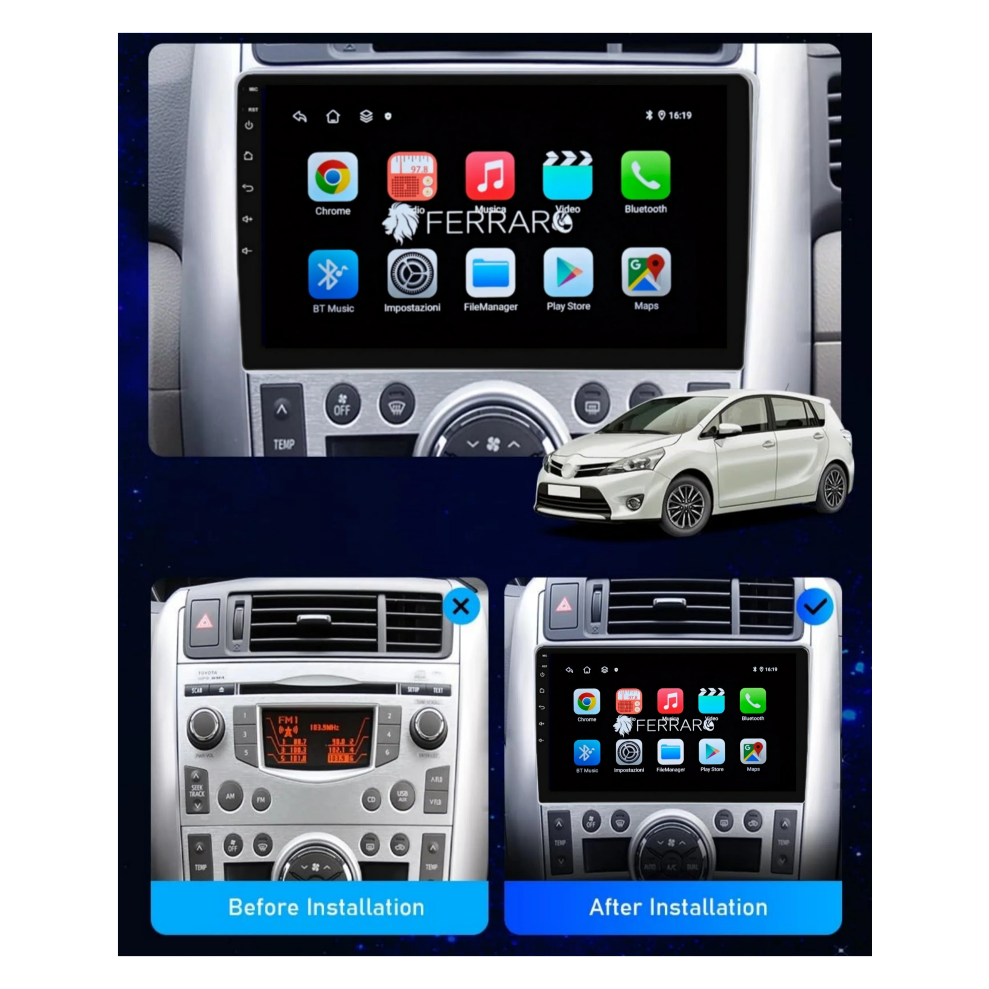 Autoradio per Toyota Verso R20 9" | 2009-2018 | Android | Bluetooth | CarPlay | Android Auto | 2GB/4GB/6GB/8GB Ram - Image 5
