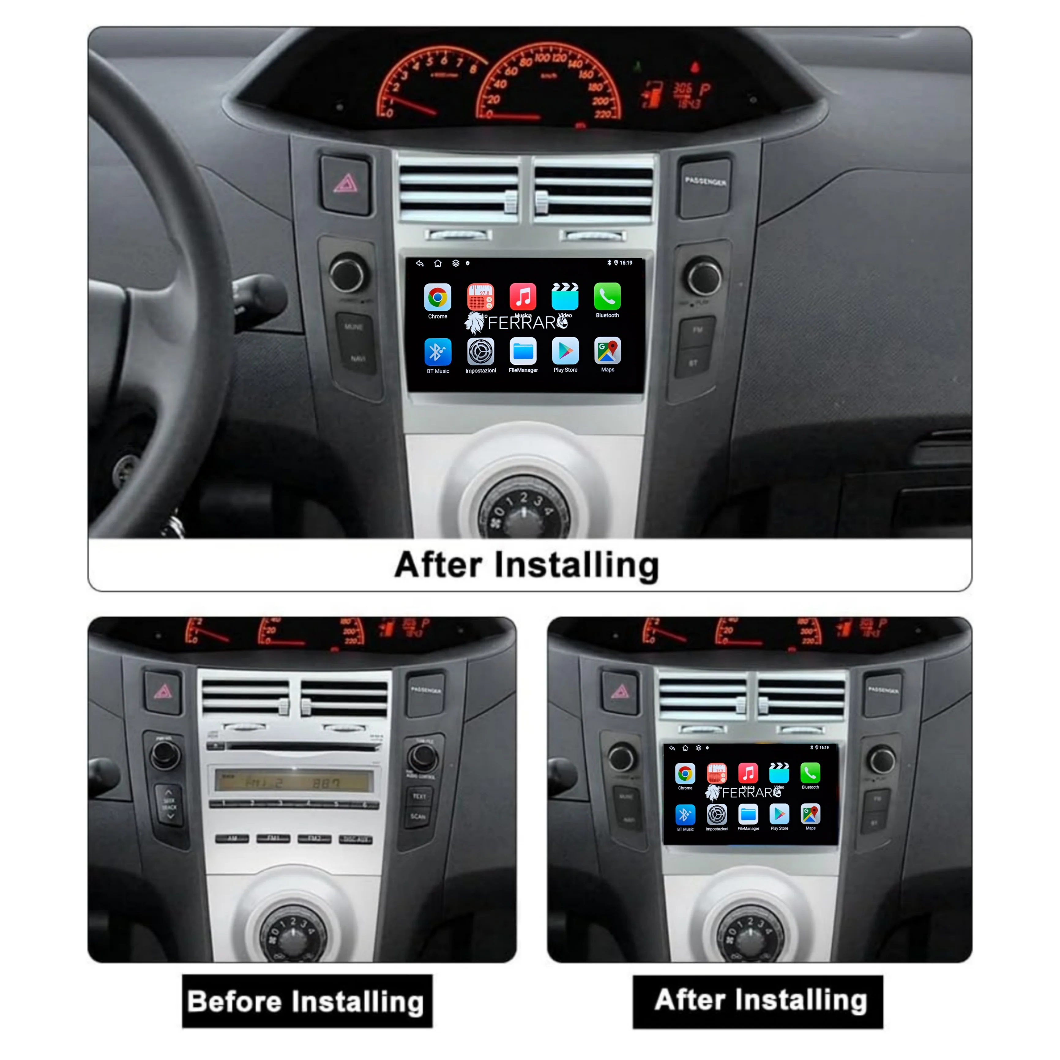 Autoradio per Toyota Yaris XP90 7" | 2005-2011 | Android | Bluetooth | CarPlay | Android Auto | 2GB/4GB/6GB/8GB Ram - Image 3