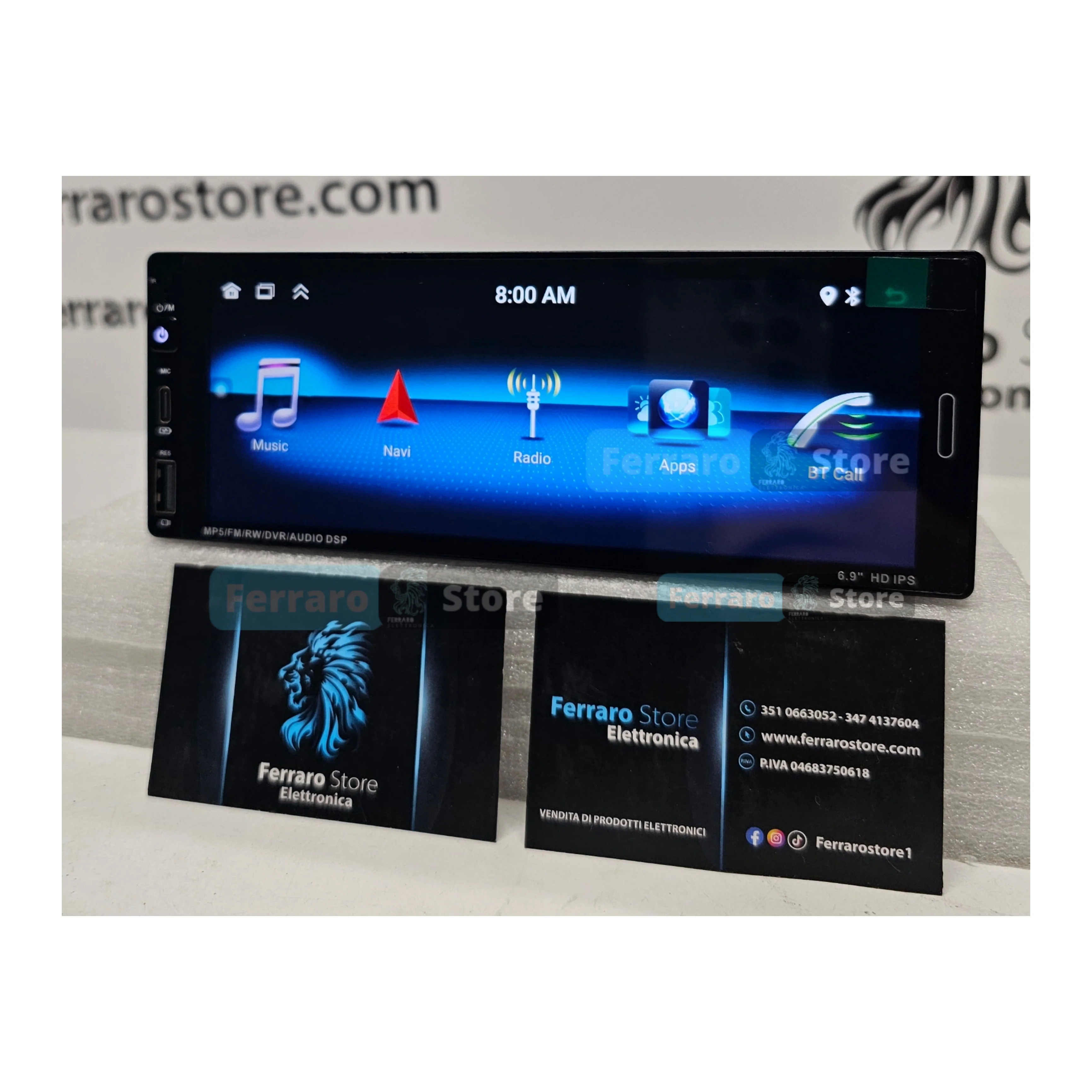 Autoradio Universale Fisso, 1Din 6.9" Pollici, Android, Bluetooth, CarPlay,  Android Auto, 2/32GB Ram - Image 3
