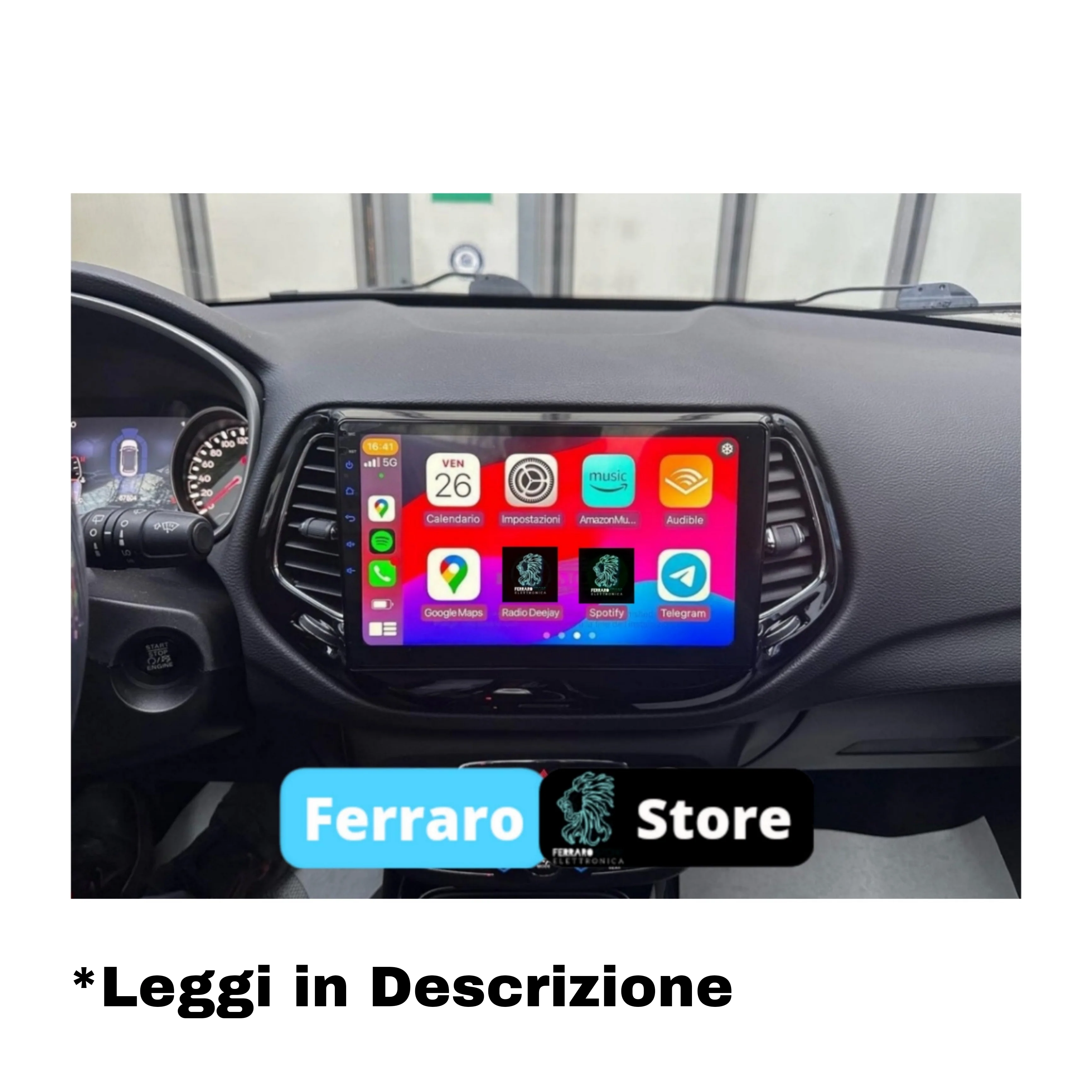 Autoradio Ferraro Universale Fisso,  2Din 10.1"Pollici, Android, Bluetooth, CarPlay e Android Auto, 2GB/4GB/8GB Ram - Image 3