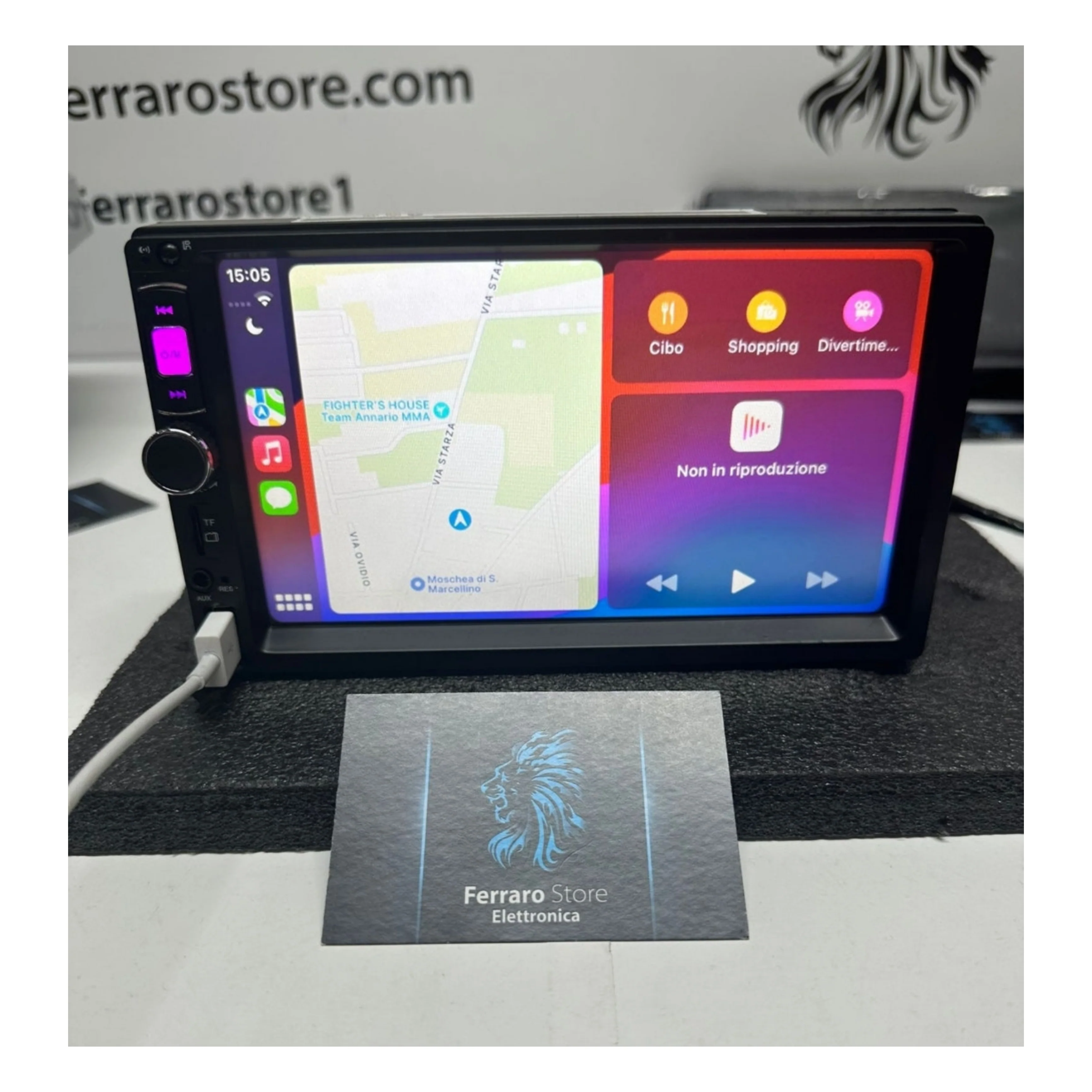 Autoradio Universale Fisso | 2Din 7"Pollici | USB | AUX | Bluetooth | Navigatore |  CarPlay e Android Auto - Image 2