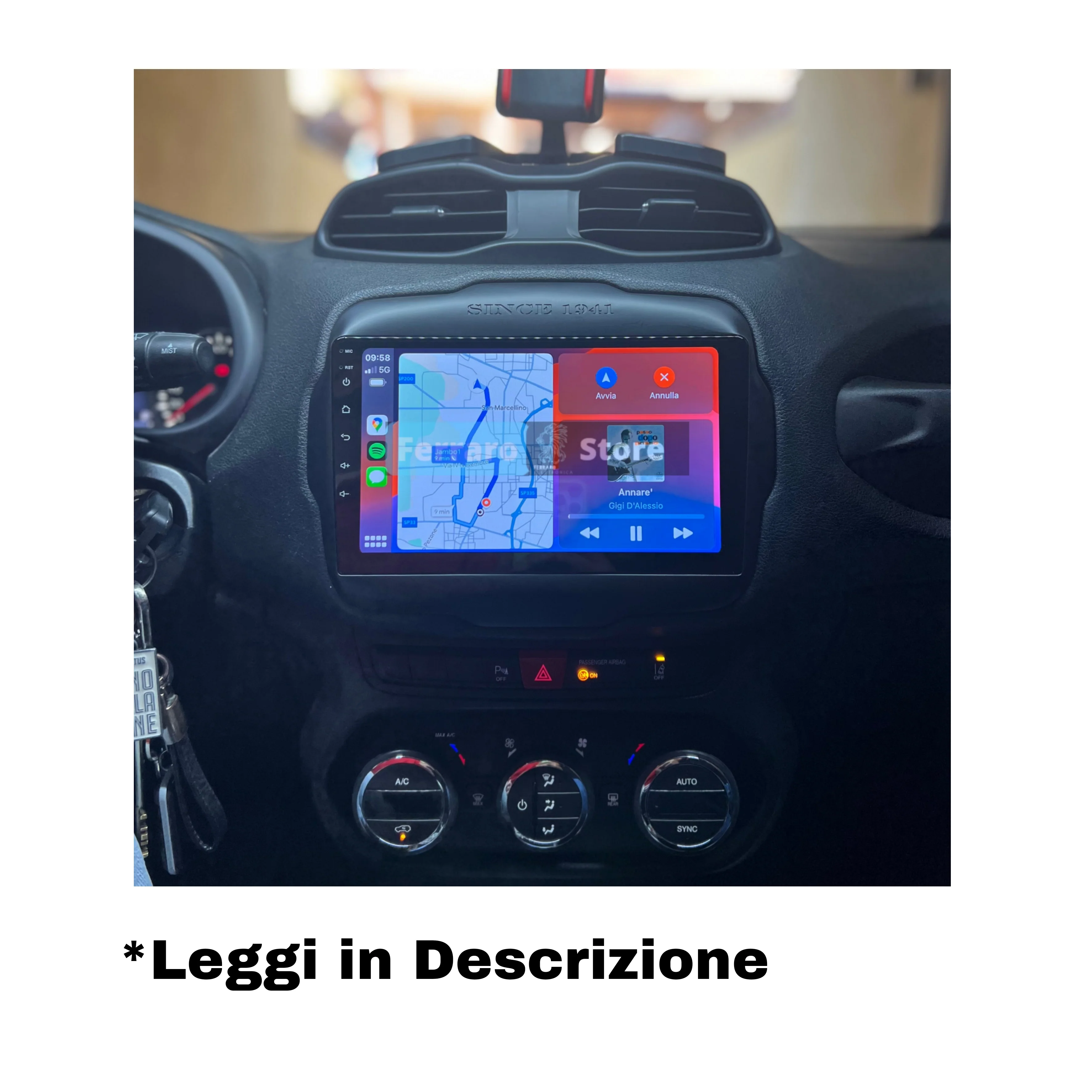 Autoradio Ferraro, Universale Fisso, 2Din 9" Pollici, Android, Bluetooth,  CarPlay e Android Auto, 2GB/4GB/6GB/8GB Ram - Image 3