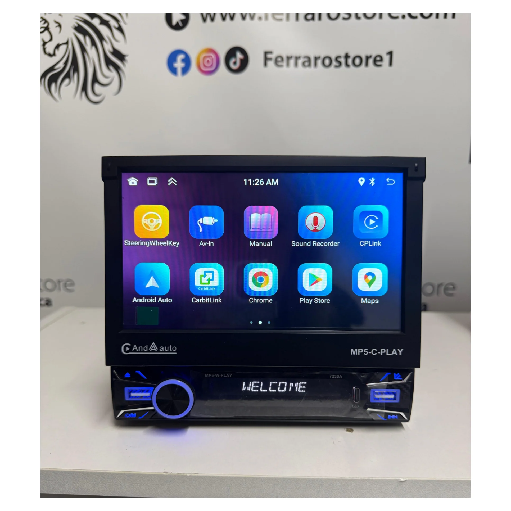 Autoradio Universale Motorizzato | 1Din 7"Pollici | Android | Bluetooth | CarPlay | Android Auto | 2/64GB Ram - Image 5