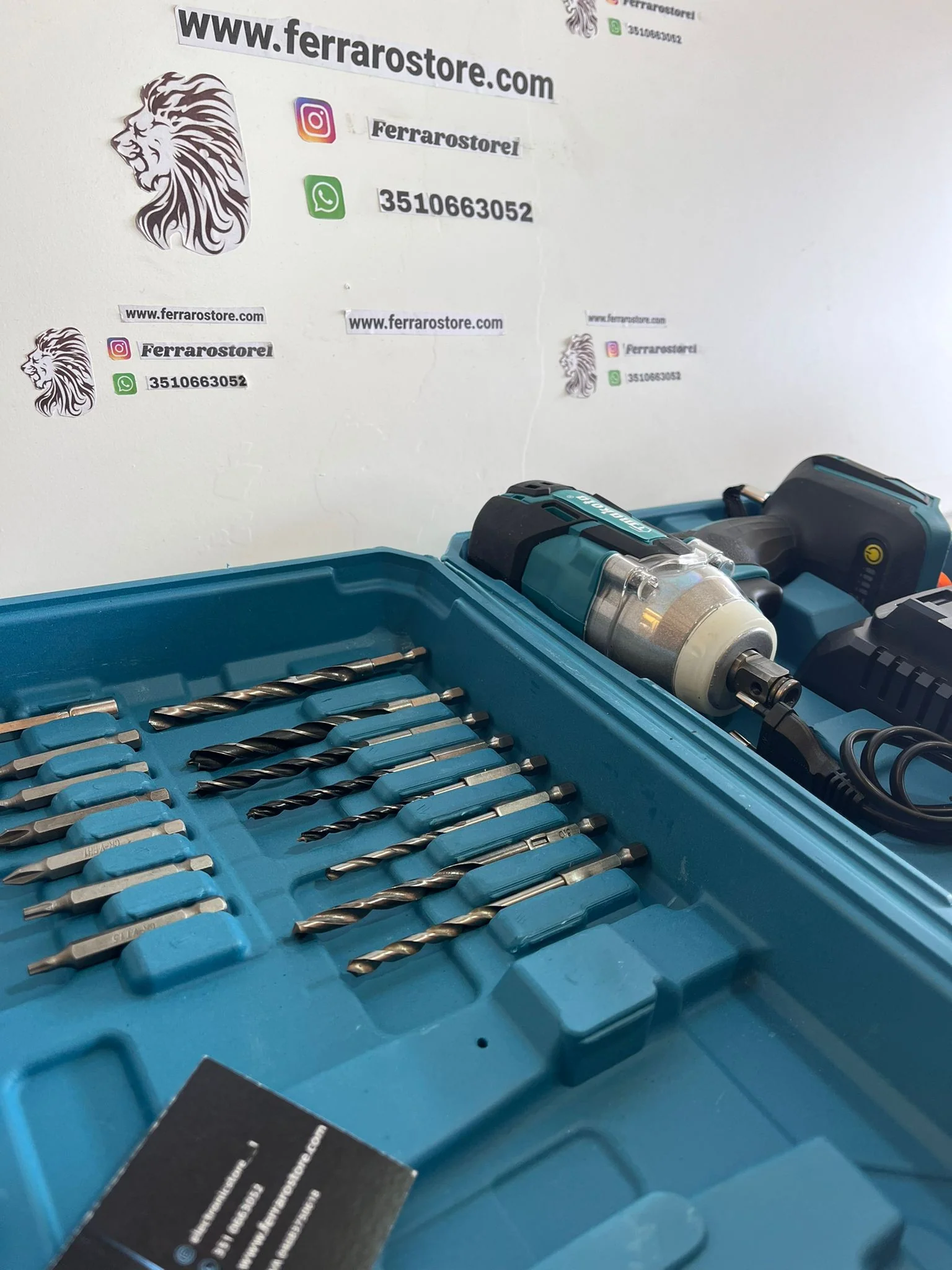Trapano, Avvitatore a impulsi, Doppio Attacco a Batteria, Accessori, Valigetta - Image 9