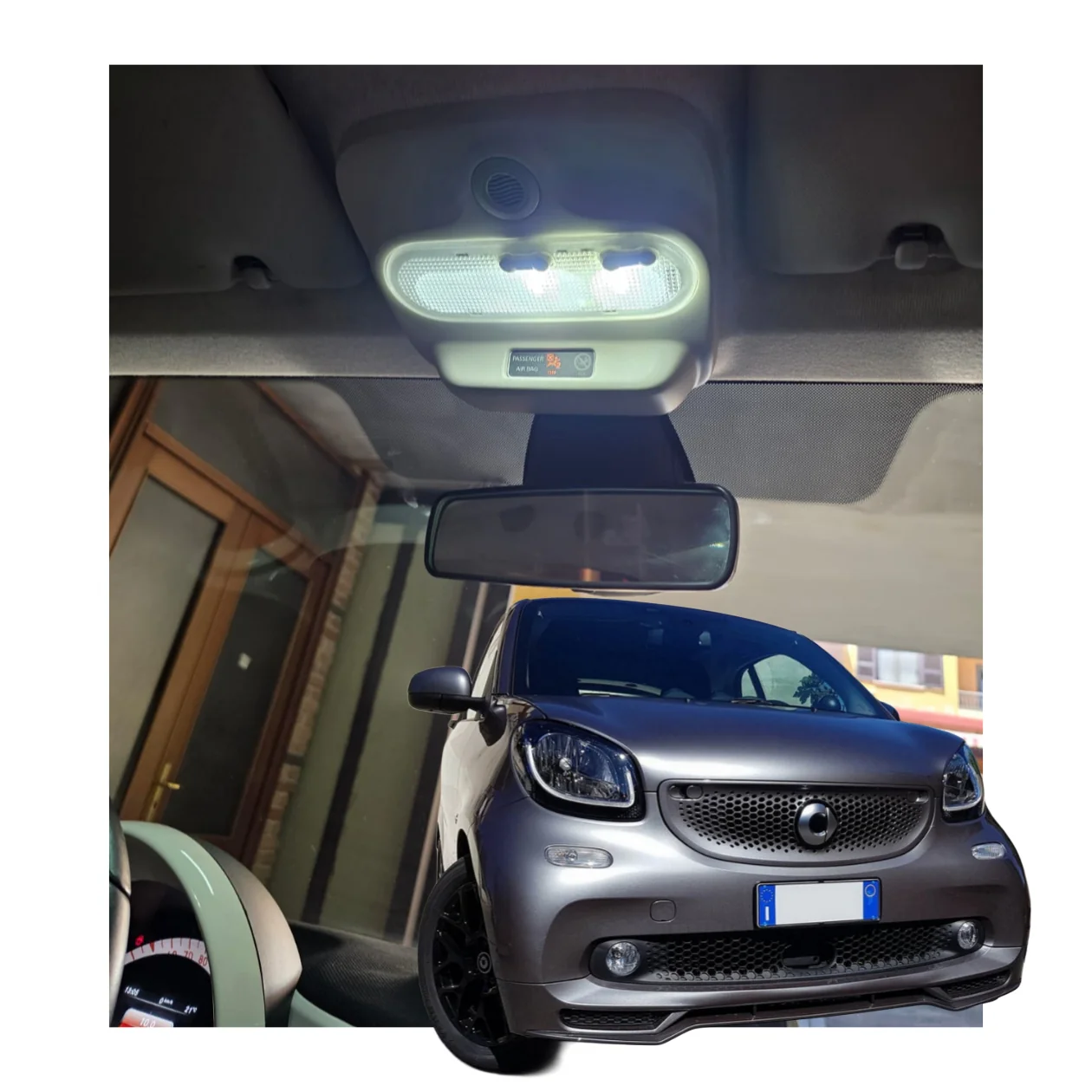 Coppia Luci Interni per Smart 453 | Led Canbus T10, 12v, Lampadine Led Bianco