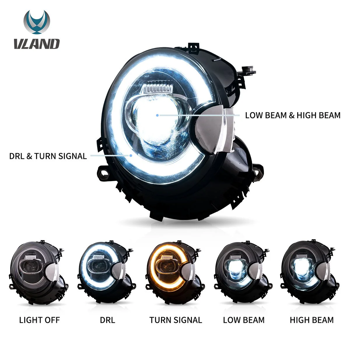 Fanali Anteriore Completo per BMW Mini Cooper S R55, R56, R57, R58, R59 (2007-2014) a LED - Image 7