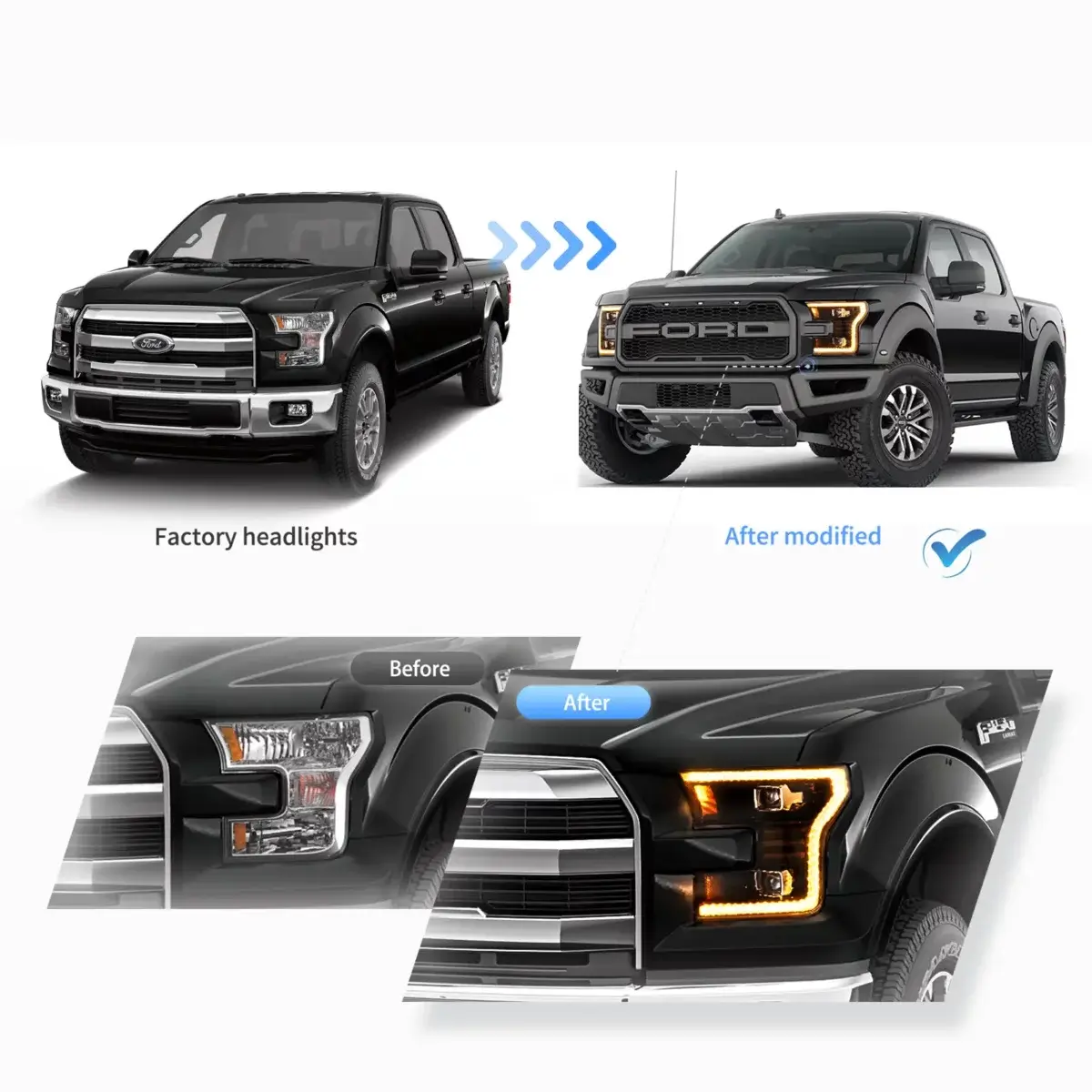 Fanali Anteriore Completo per Ford F150 13ª Serie (2015-2017) a LED - Image 4