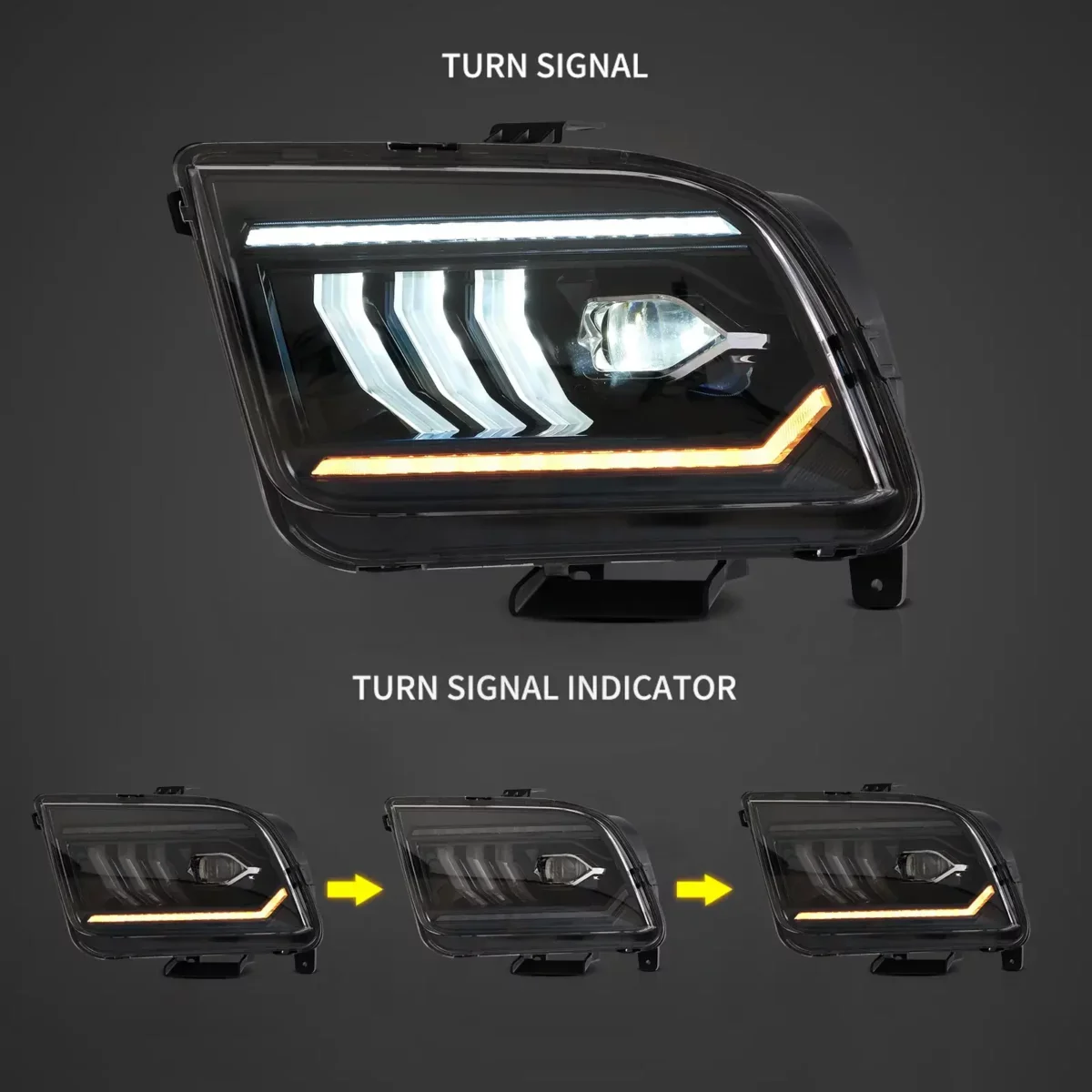Fanali Anteriore Completo per Ford Mustang 5ª Serie (2005-2009) a LED - Image 2