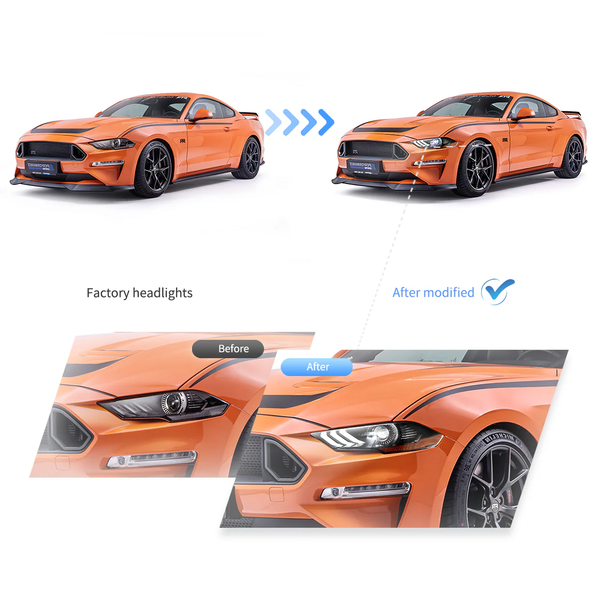 Fanali Anteriore Completo per Ford Mustang 6ª Serie (2018-2024) a LED - Image 4