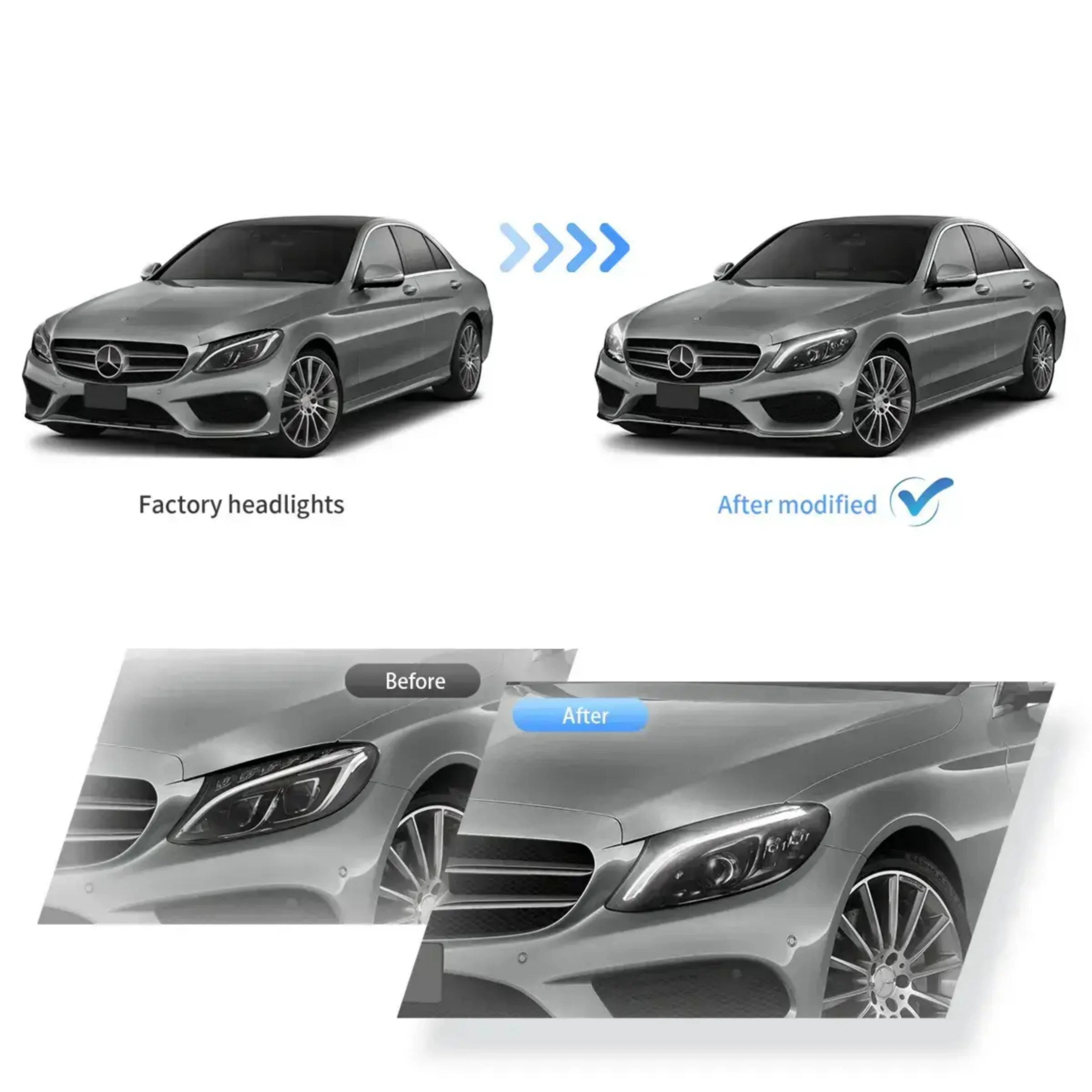 Fanali Anteriore Completo per Mercedes Classe C W205 (2015-2021) a LED - Image 6