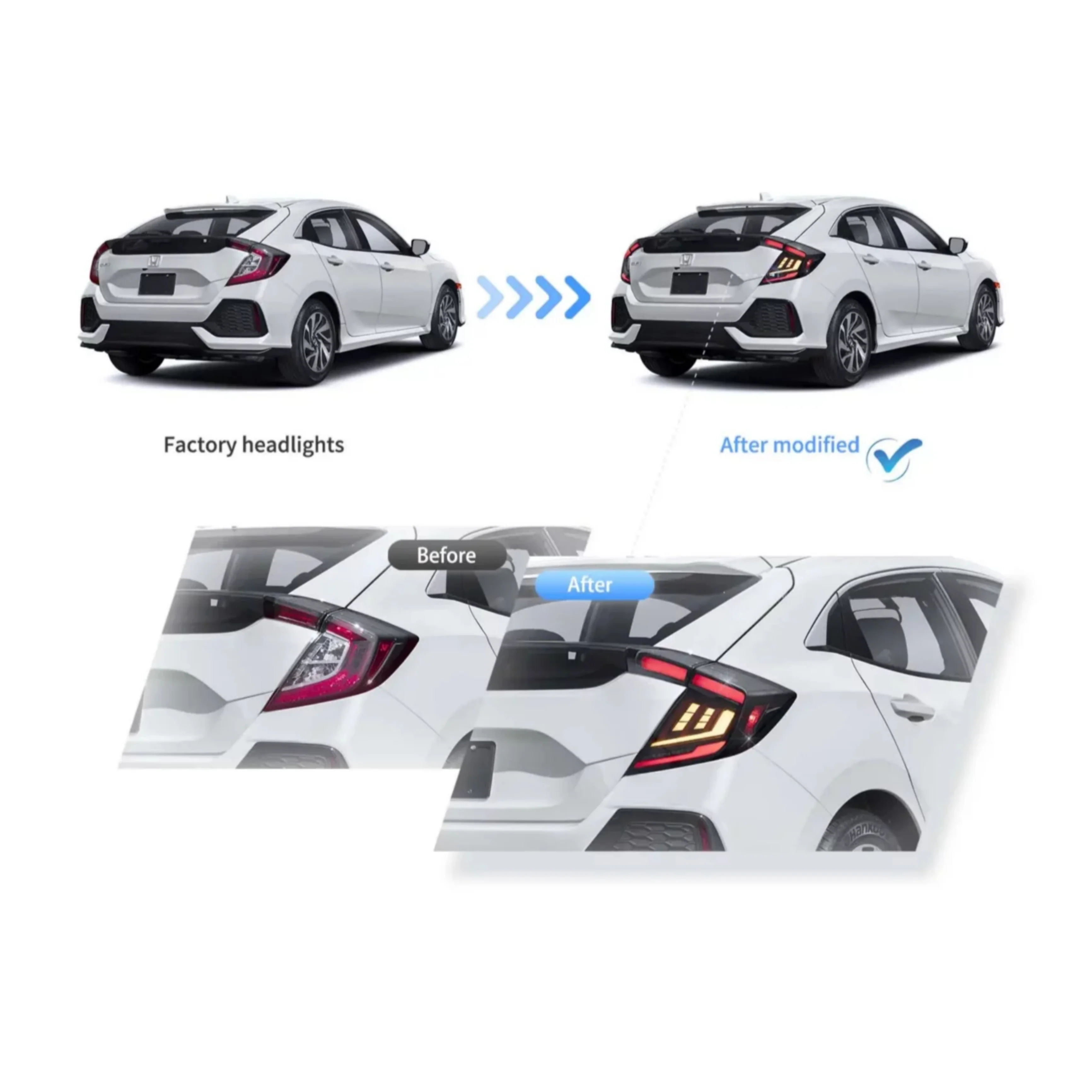Fanali Posteriore Completo per Honda Civic 10ª (2018-2021) a LED - Image 4