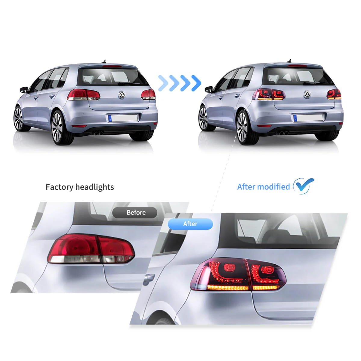 Fanali Posteriore Completo per Volkswagen Golf VI, MK6 (2008-2012) a LED - Image 5