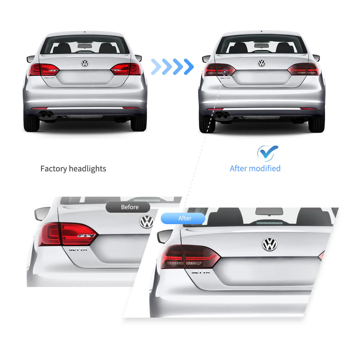 Fanali Posteriore Completo per Volkswagen Jetta MK6 (2011-2018) a LED - Image 4