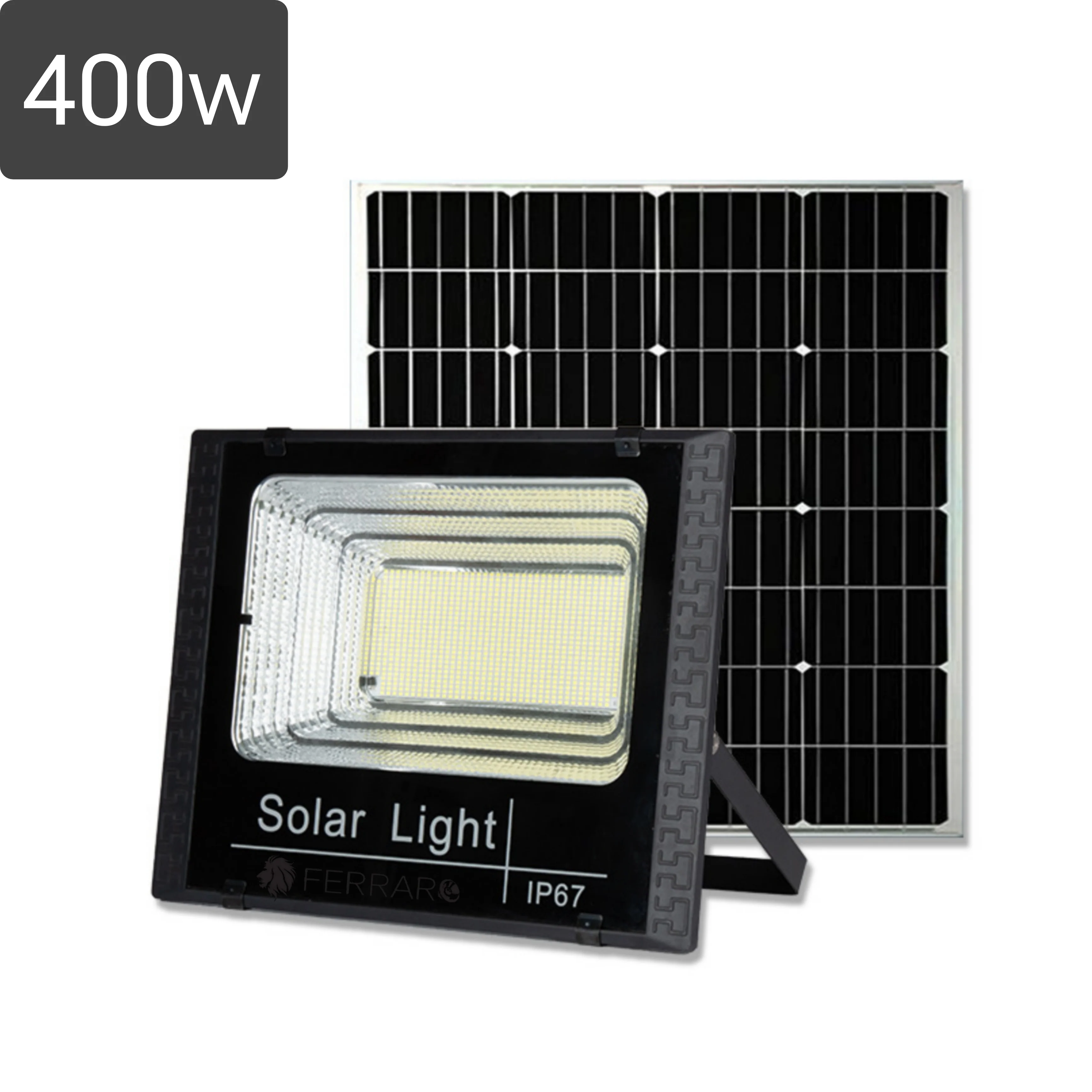 Faro Solare 400w | IP67 | Pannello Solare | Telecomando | Luce Fredda | Crepuscolare.