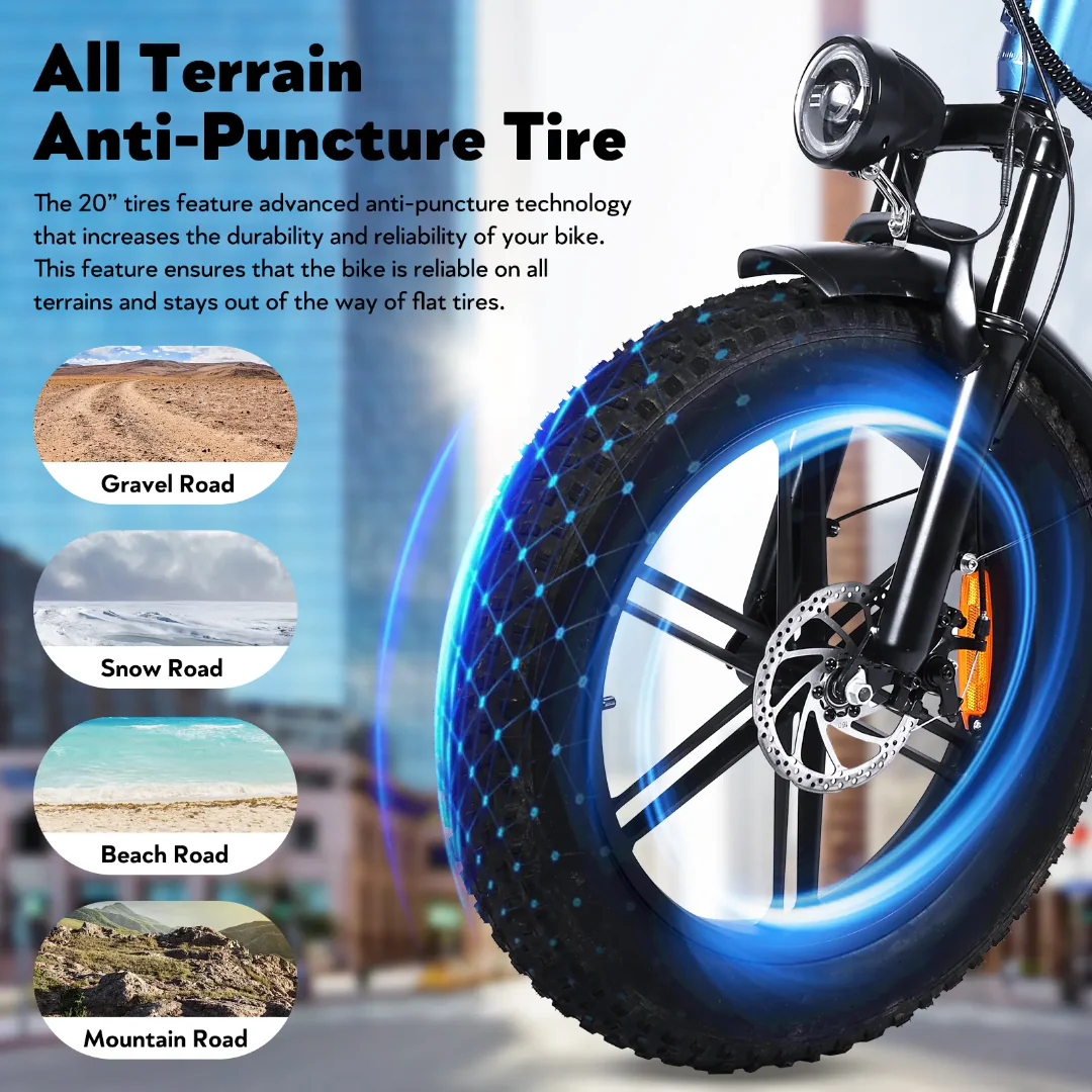 FerraroStore E20, Bici Elettrica Pieghevole, 20", Batteria 48V - Image 5