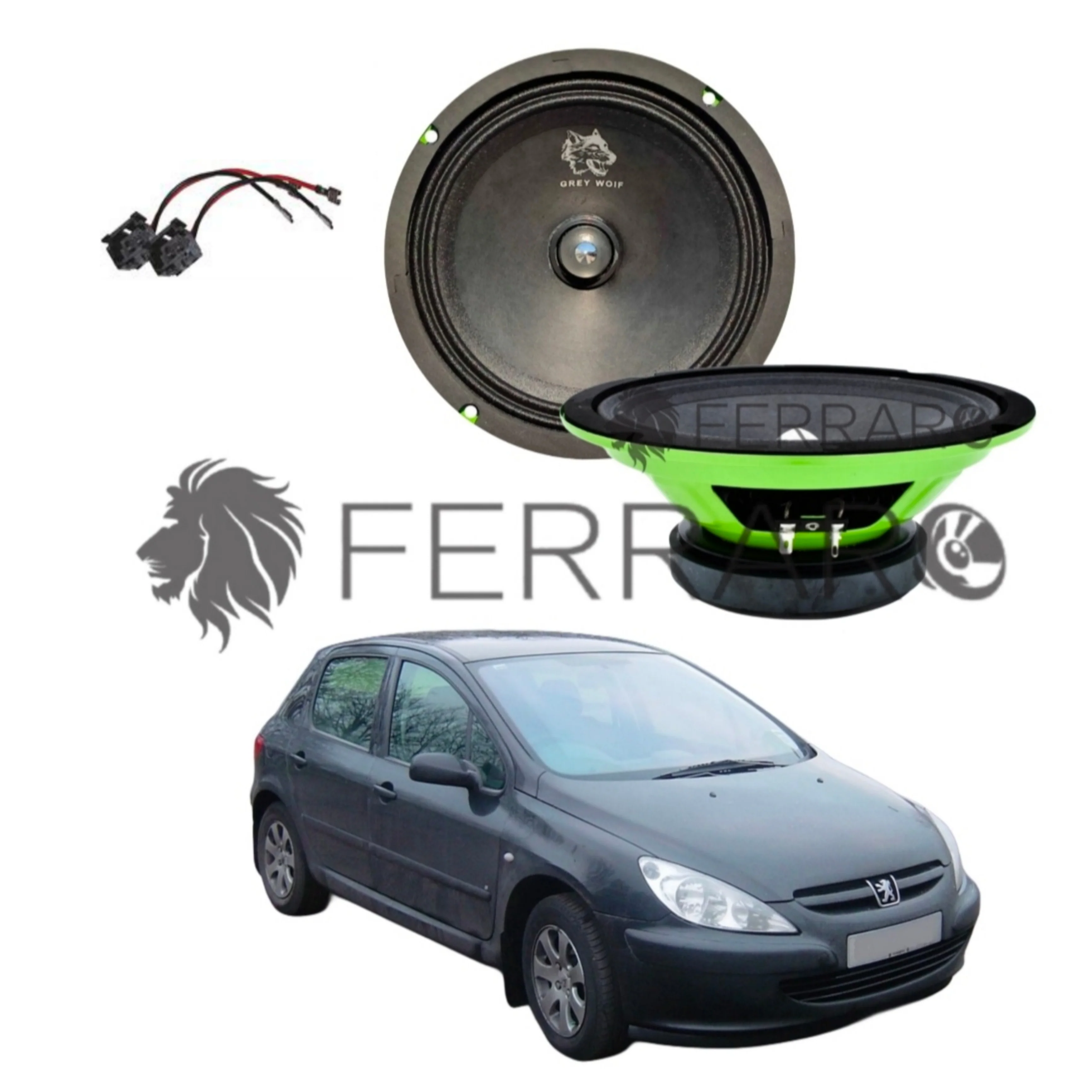 FerraroStore Kit 2 Altoparlanti, PV165.3, Anteriori, Peugeot 307