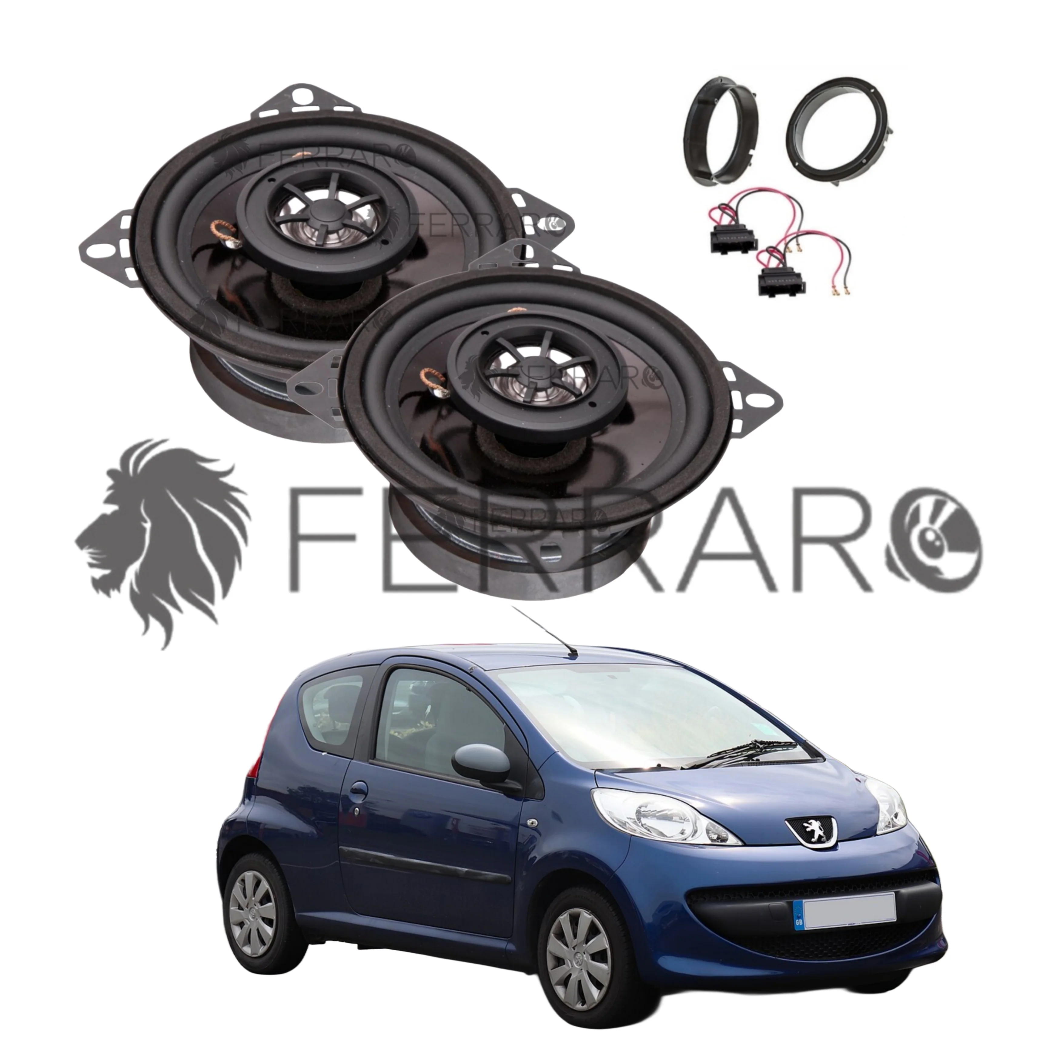 FerraroStore Kit 2 Casse | ASC-452.PC | Anteriori | Peugeot 107 (2005-2014)