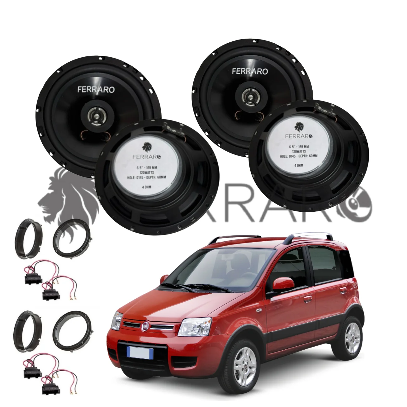 FerraroStore Kit 4 Altoparlanti, ASC-652PC, Ant/Post, Fiat Panda 2ª Serie 169 (2003-2013)