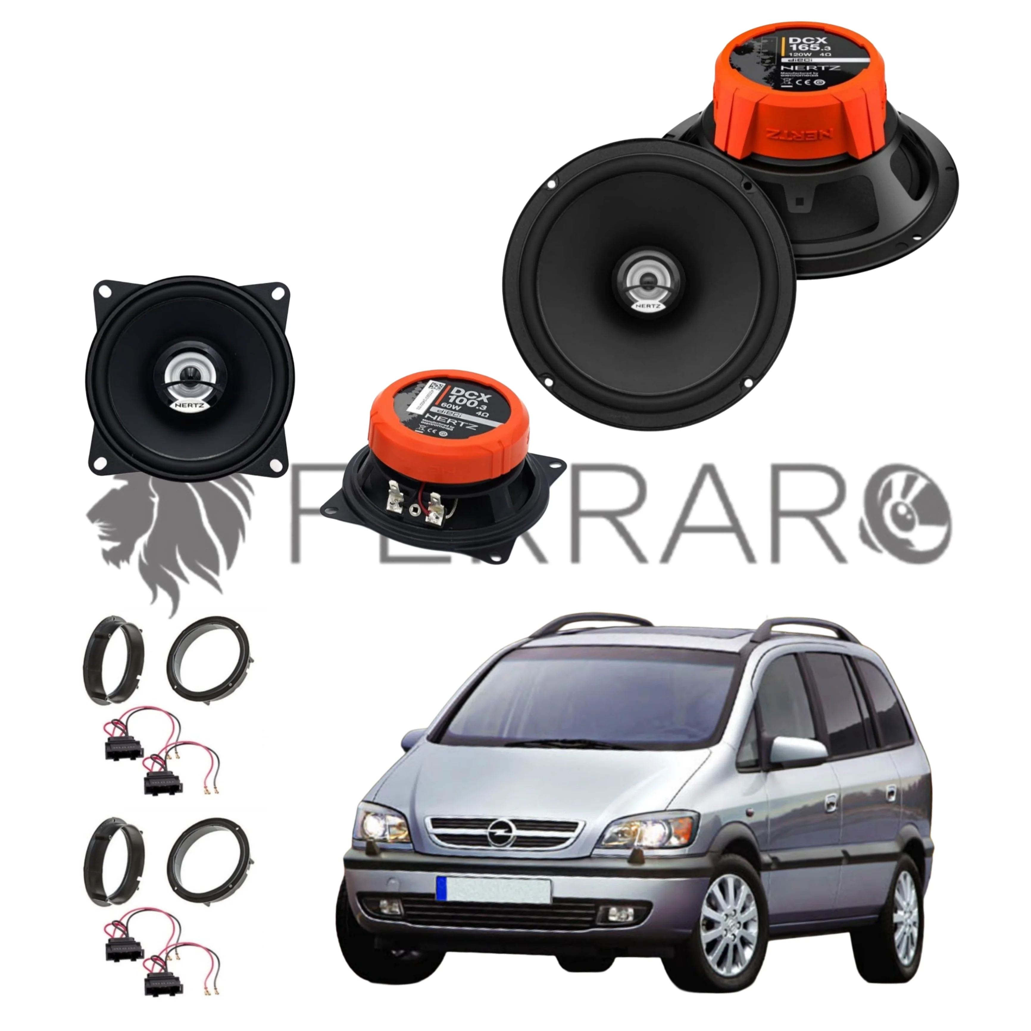 Hertz Kit 4 Casse | DCX 100.3 | DCX 165.3 | Ant/Post | Opel Zafira A (1999-2005)