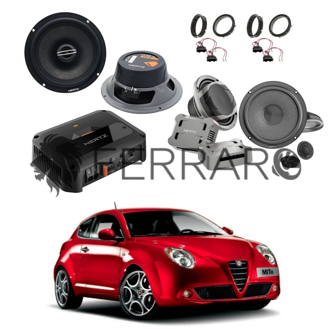 Hertz Sound Amplificatore CP 4.800 4 Canali 4x190w, CK 165, CX 165, Set Cavi, per Alfaromeo Mito (2008-2018)