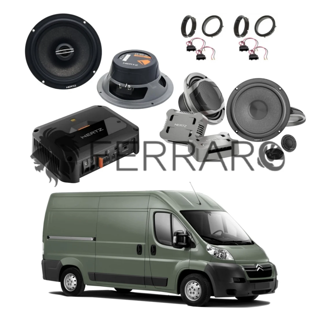 Hertz Sound Amplificatore CP 4.800 4 Canali 4x190w, CK 165, CX 165, Set Cavi, per Citroen Jumper (2006+)