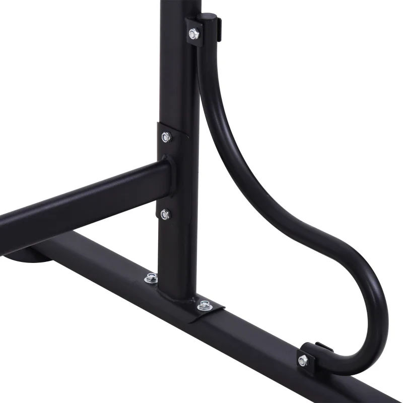 HOMCOM Barra per Trazioni Power Tower Stazione Fitness Multifunzione con Altezza Regolabile 171-219cm Nero Rosso - Image 9