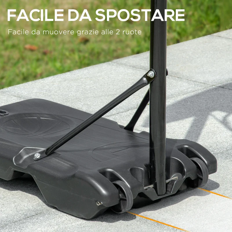 HOMCOM Canestro Basket con Altezza Regolabile 197.5-245cm, Base con Ruote e Tabellone, Blu - Image 4