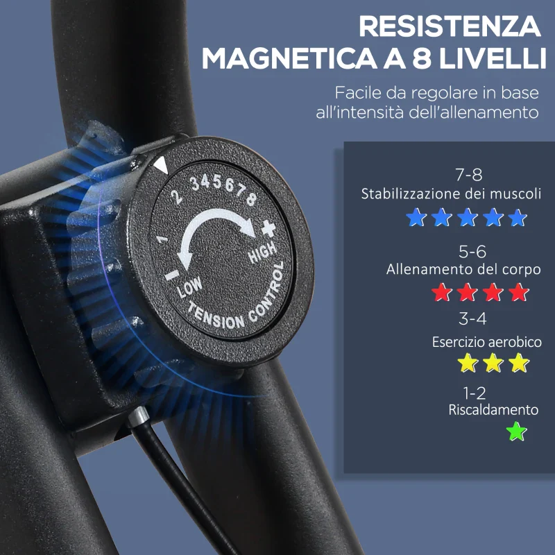 HOMCOM Cyclette Professionale con Resistenza e Altezza Regolabile, in Acciaio e PP, 41x86x112 cm, Nera - Image 6