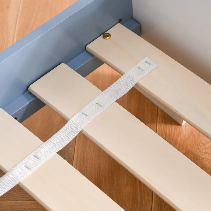 HOMCOM Letto Basso per Bambini e Bambine di +3 Anni con Sponde, Lettino Blu e Bianco, 143 x 74 x 59 cm - Image 8
