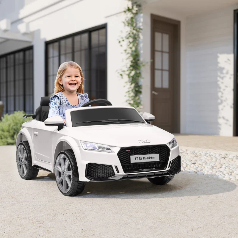 HOMCOM Macchina Elettrica per Bambini 3-5 Anni AUDI TT con Telecomando, Portiere Apribili e Fari LED, Bianco - Image 2