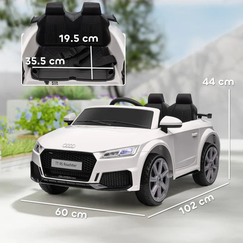 HOMCOM Macchina Elettrica per Bambini 3-5 Anni AUDI TT con Telecomando, Portiere Apribili e Fari LED, Bianco - Image 3