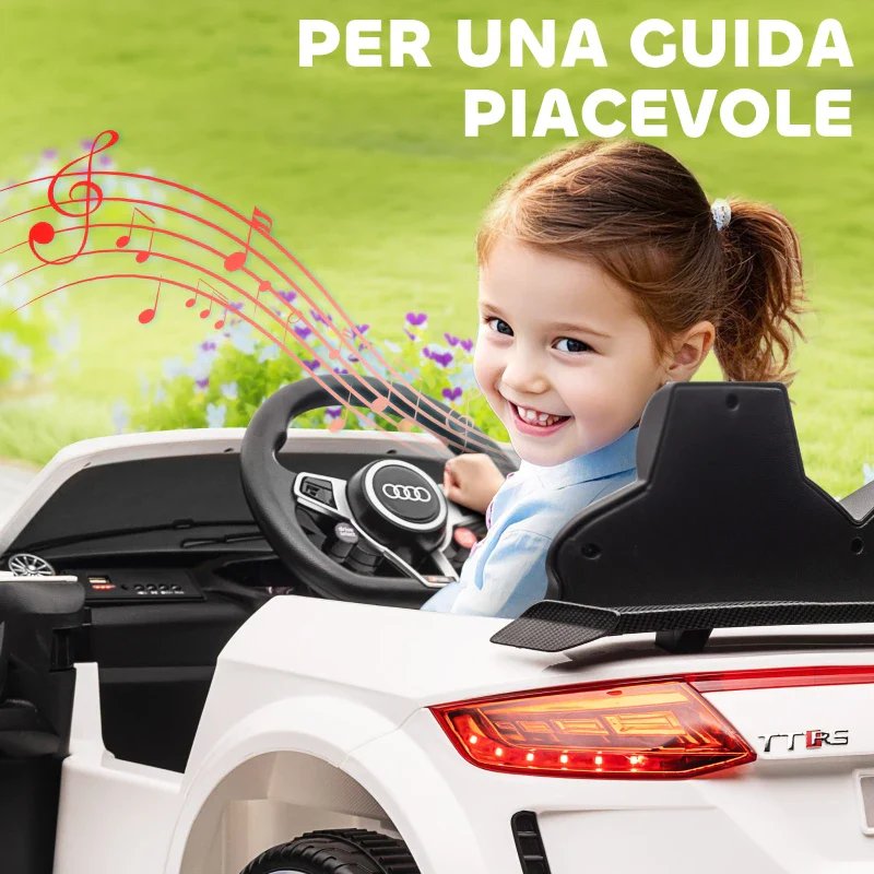 HOMCOM Macchina Elettrica per Bambini 3-5 Anni AUDI TT con Telecomando, Portiere Apribili e Fari LED, Bianco - Image 4