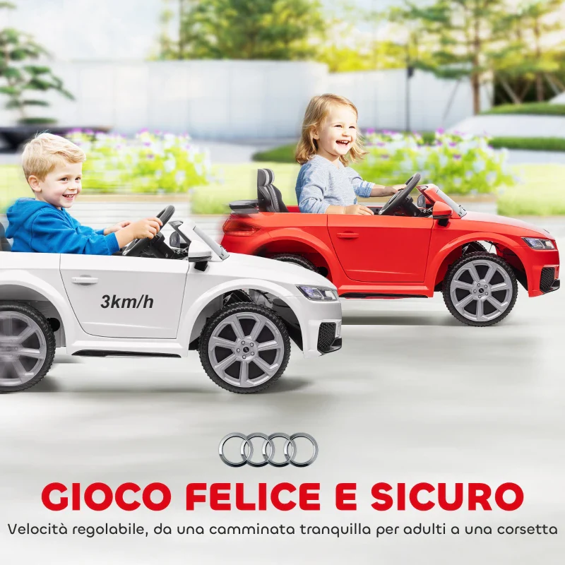 HOMCOM Macchina Elettrica per Bambini 3-5 Anni AUDI TT con Telecomando, Portiere Apribili e Fari LED, Bianco - Image 7