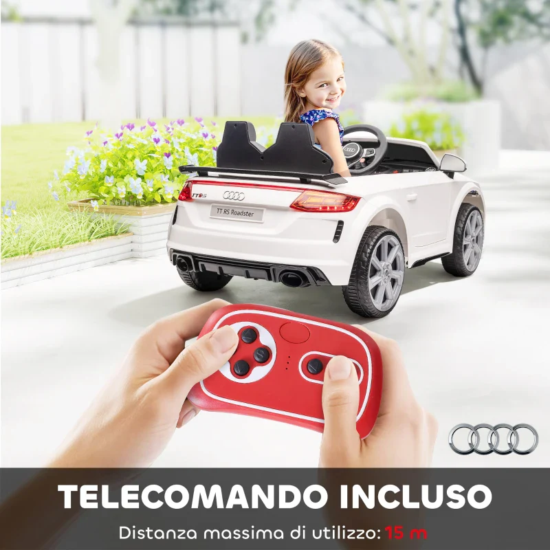 HOMCOM Macchina Elettrica per Bambini 3-5 Anni AUDI TT con Telecomando, Portiere Apribili e Fari LED, Bianco - Image 8